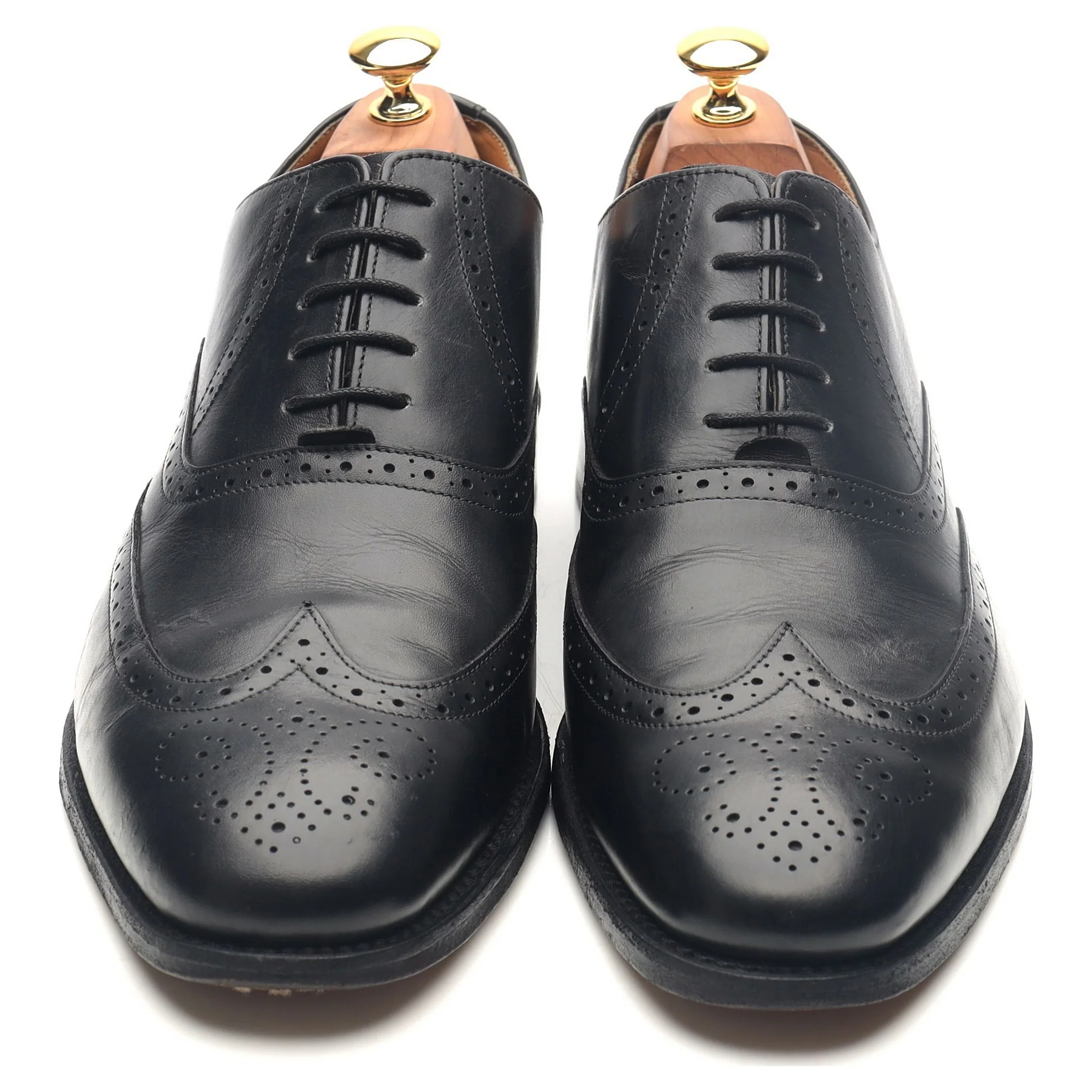Black Leather Brogues UK 10 G - Image 9