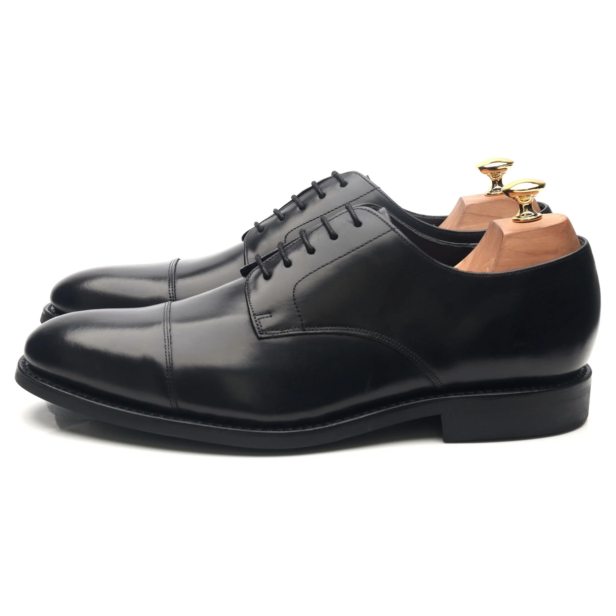 Black Leather Cap Toe Derby UK 10 G - Image 2