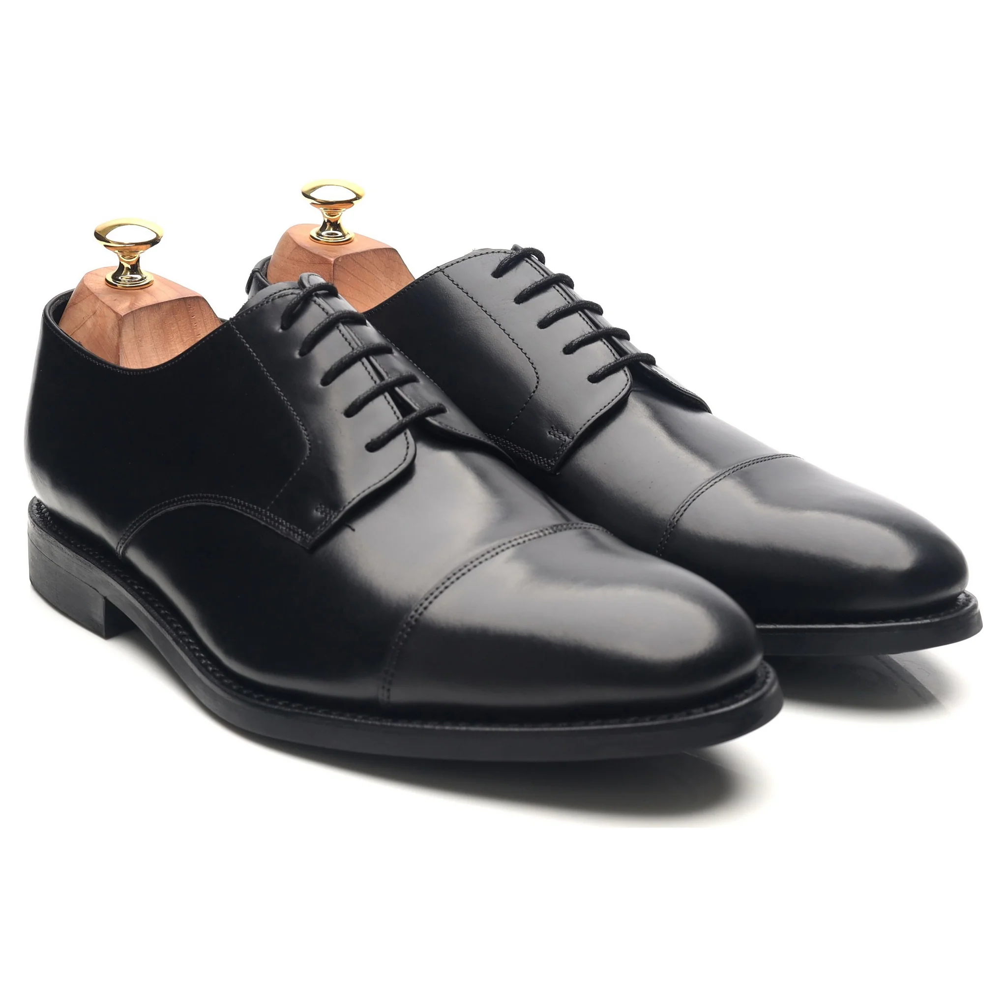 Black Leather Cap Toe Derby UK 10 G - Image 7