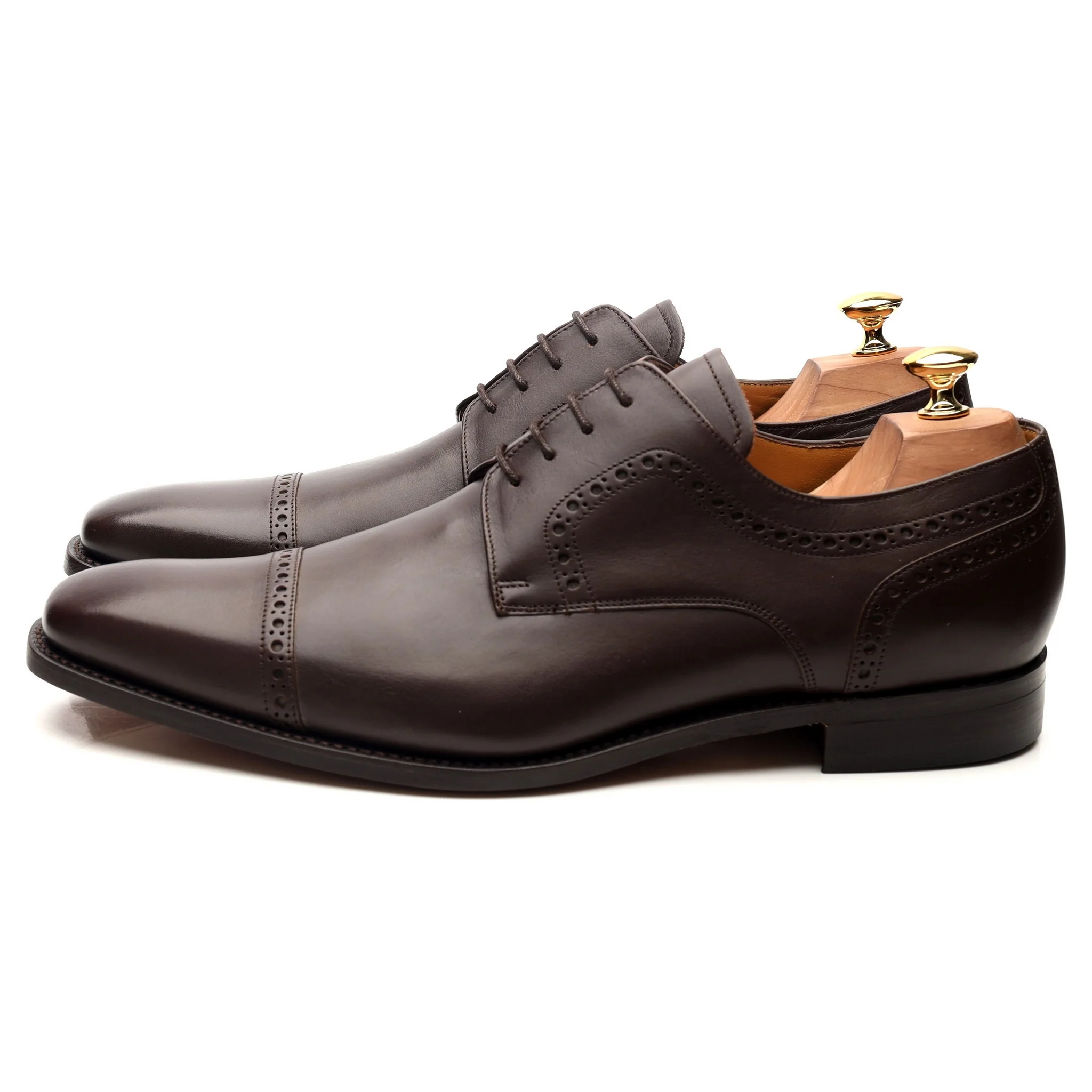 'Leo' Dark Brown Leather Derby UK 10 G - Image 2
