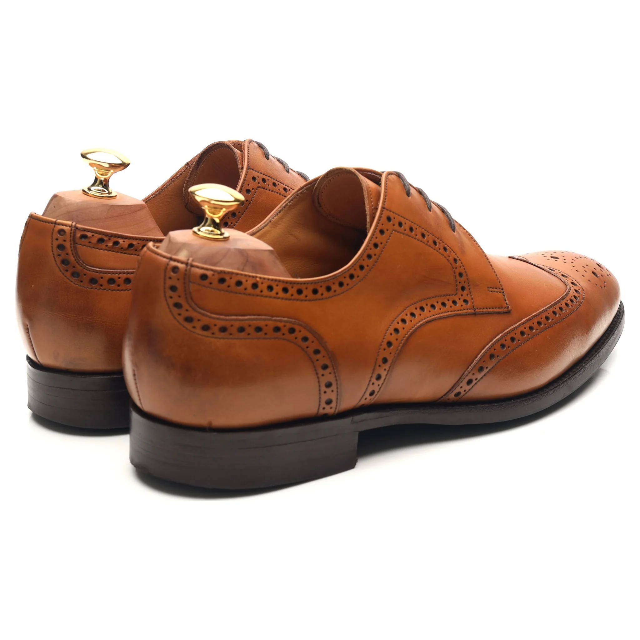 'Longworth ' Tan Brown Leather Derby Brogues UK 10 G - Image 5