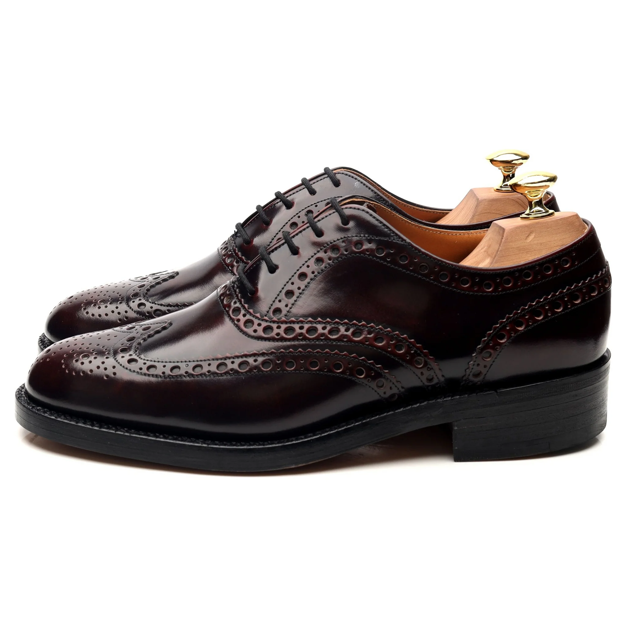 'Navarro' Burgundy Leather Brogues UK 8 F - Image 2
