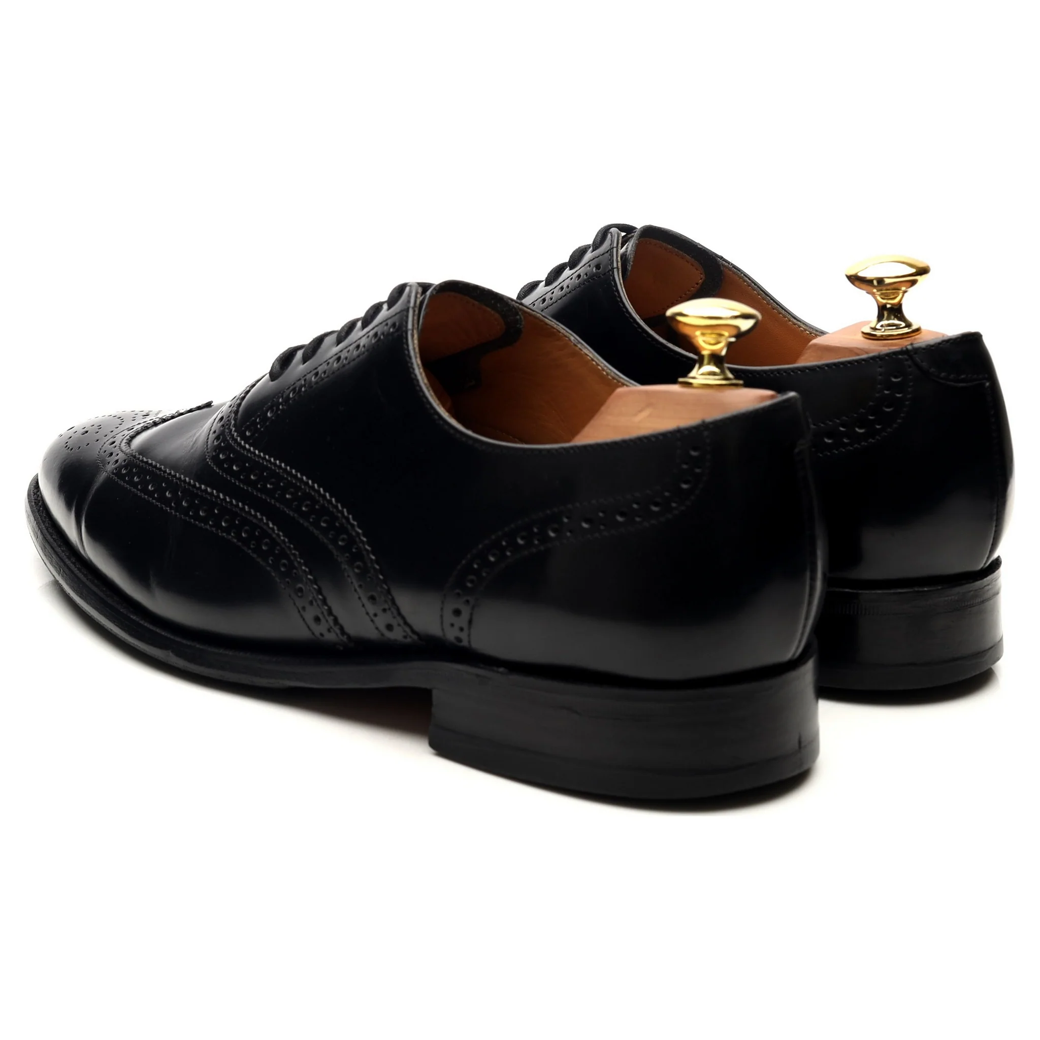 'Albert' Black Leather Brogues UK 8 G - Image 3
