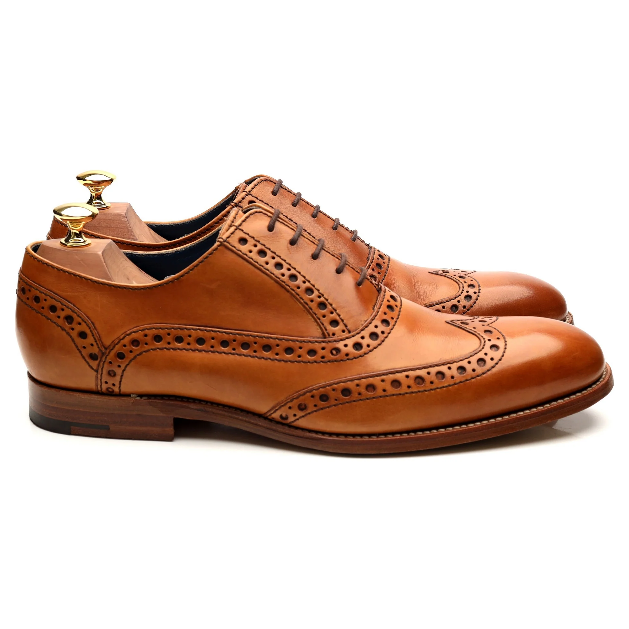 'Grant' Tan Brown Leather Brogues UK 9 F - Image 6
