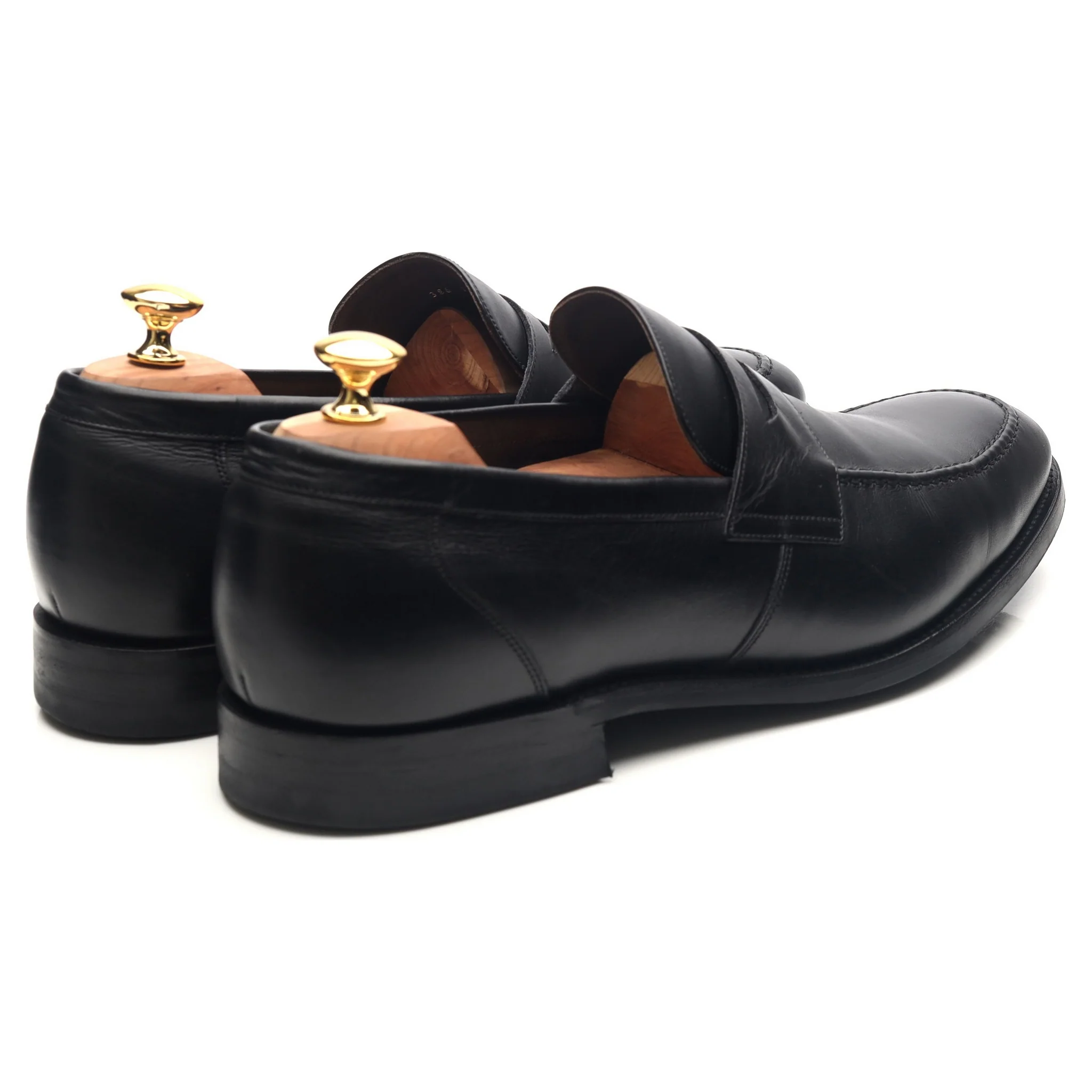 'Warner' Black Leather Loafers UK 11.5 F - Image 5