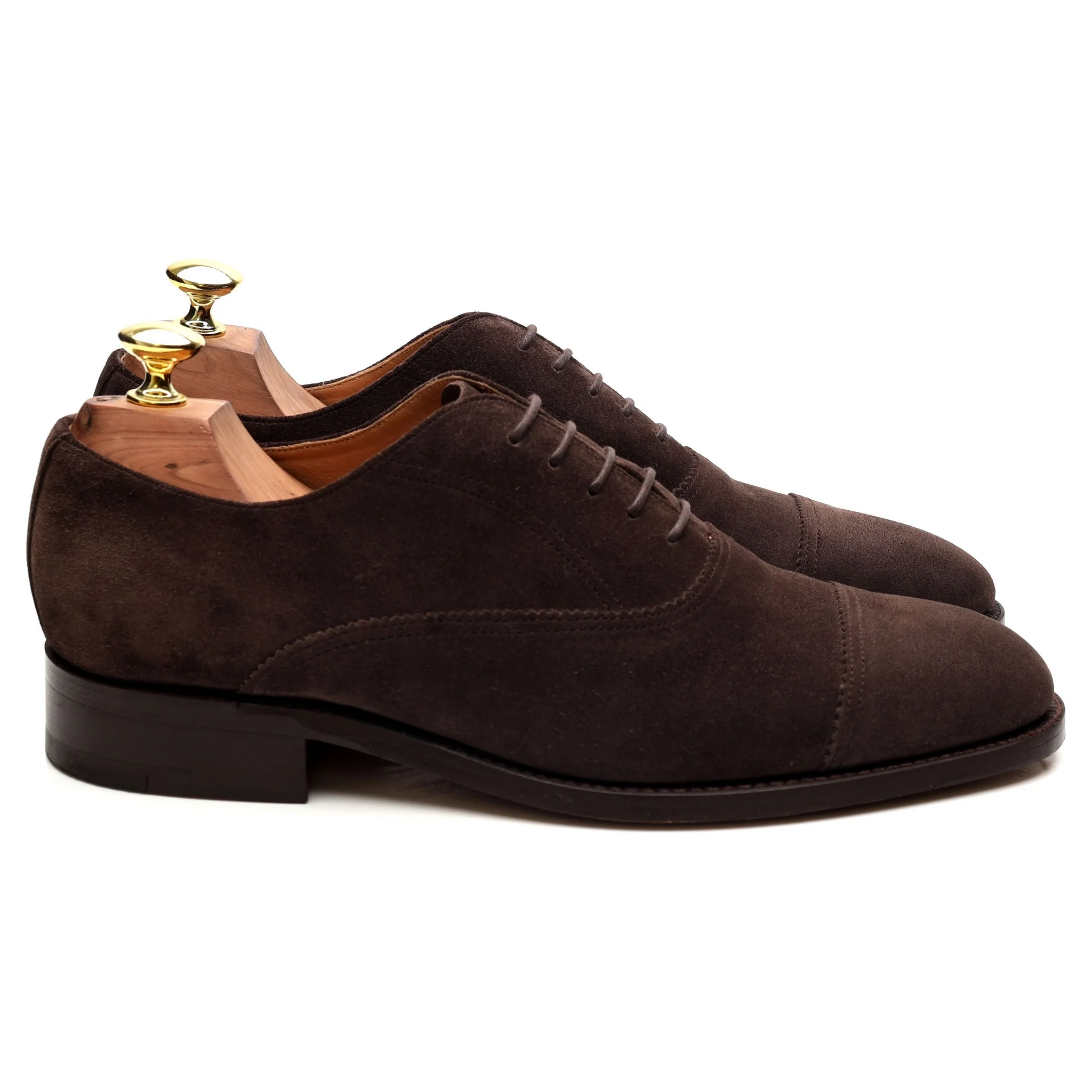 'Straight Cap' Dark Brown Suede Oxford UK 7 G - Image 6