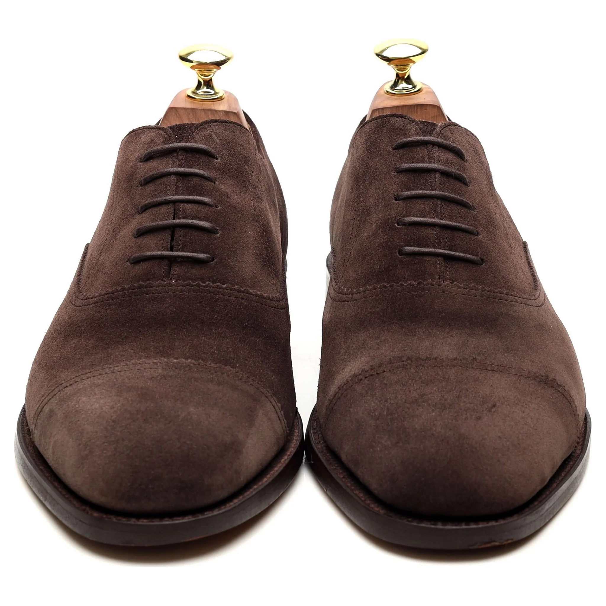'Straight Cap' Dark Brown Suede Oxford UK 7 G - Image 8