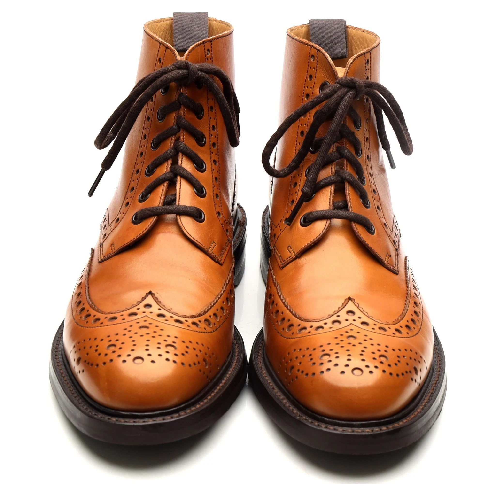 'Harrison' Tan Brown Leather Brogue Boots UK 9 F - Image 9