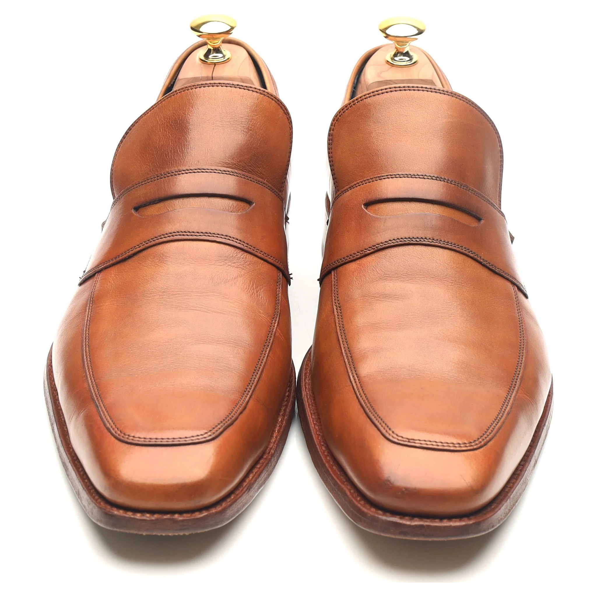 Tan Brown Leather Loafers UK 11 F - Image 9