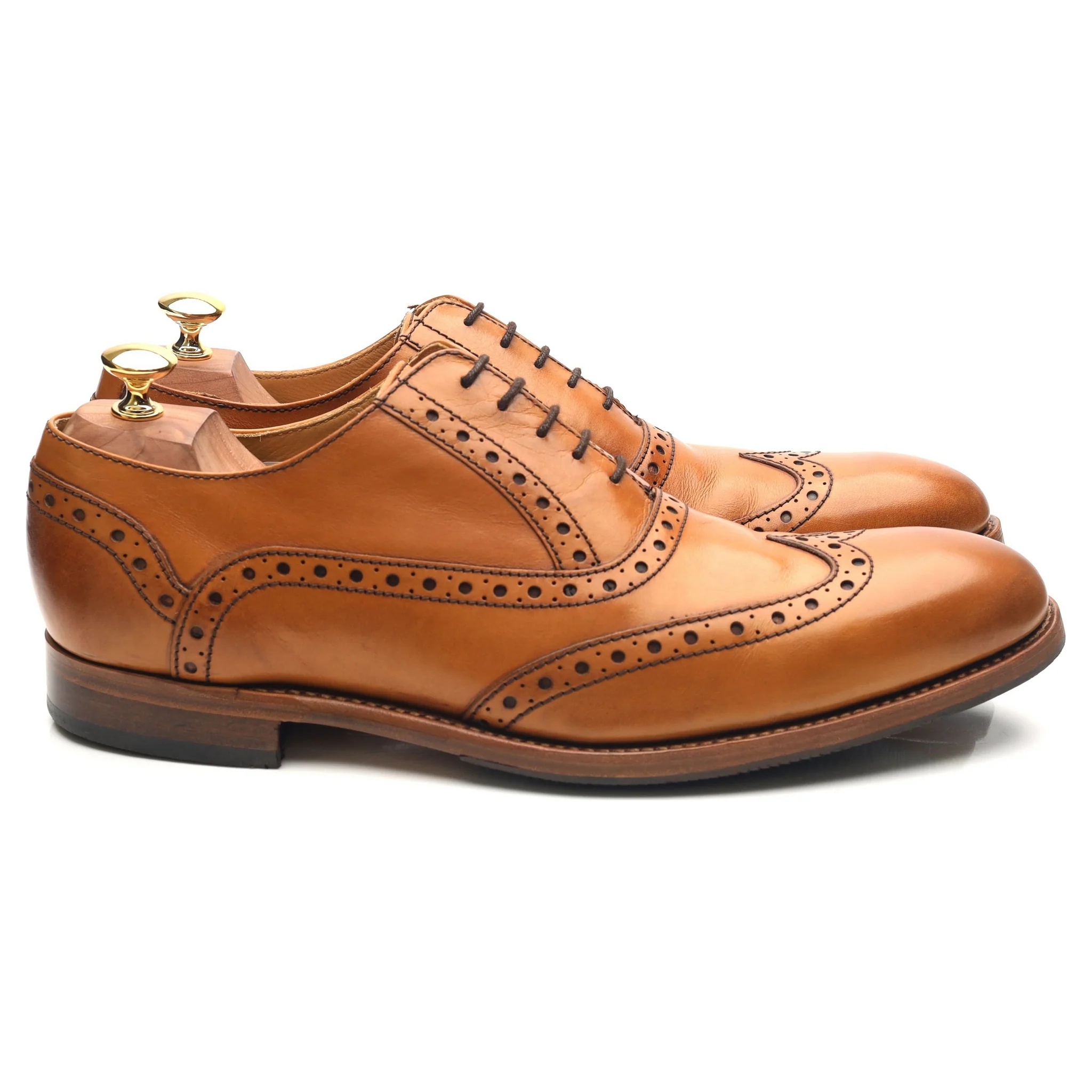 'Grant' Tan Brown Leather Brogues UK 10 F - Image 6