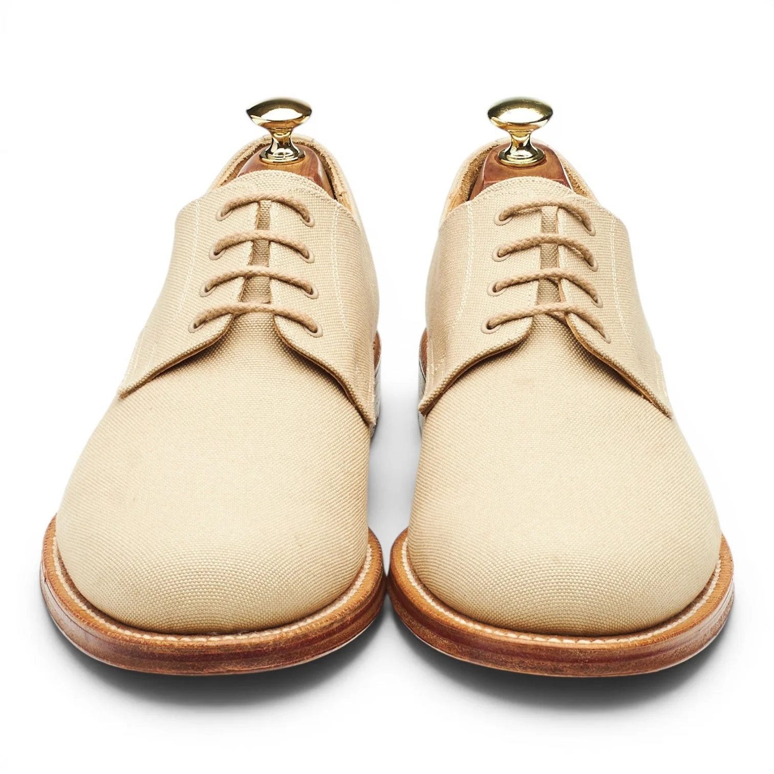 'Bath' Beige Canvas Derby UK 8.5 F - Image 2