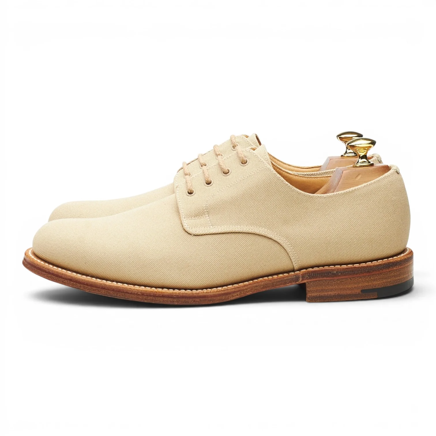 'Bath' Beige Canvas Derby UK 8.5 F - Image 3