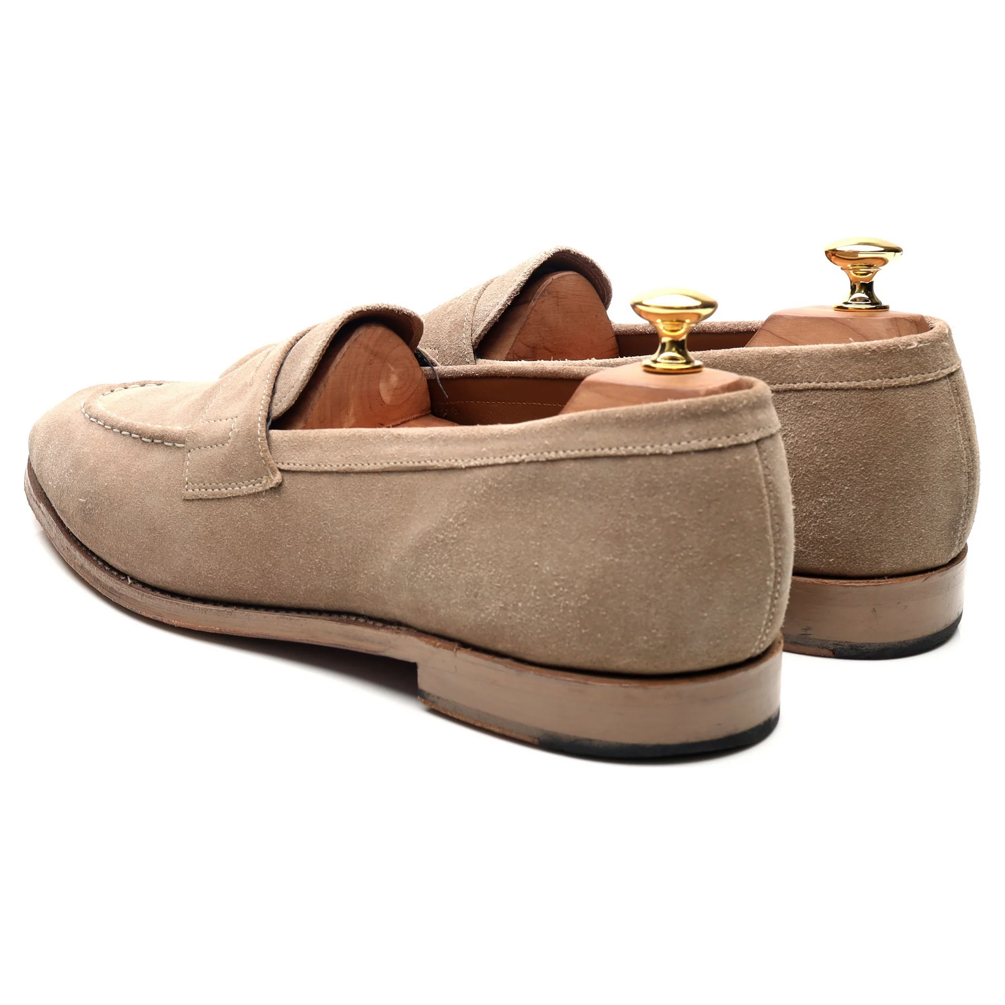 'Lloyd' Beige Suede Loafers UK 10 E - Image 3