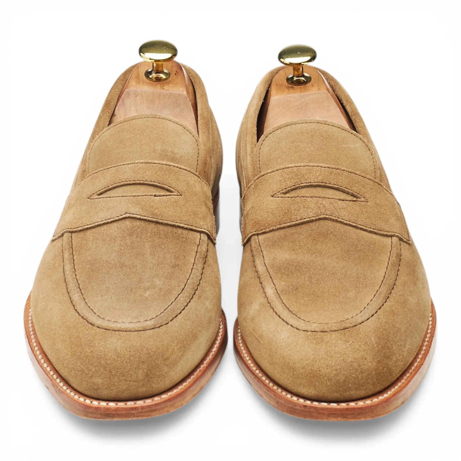 Tan Brown Suede Loafers UK 8 - Image 2
