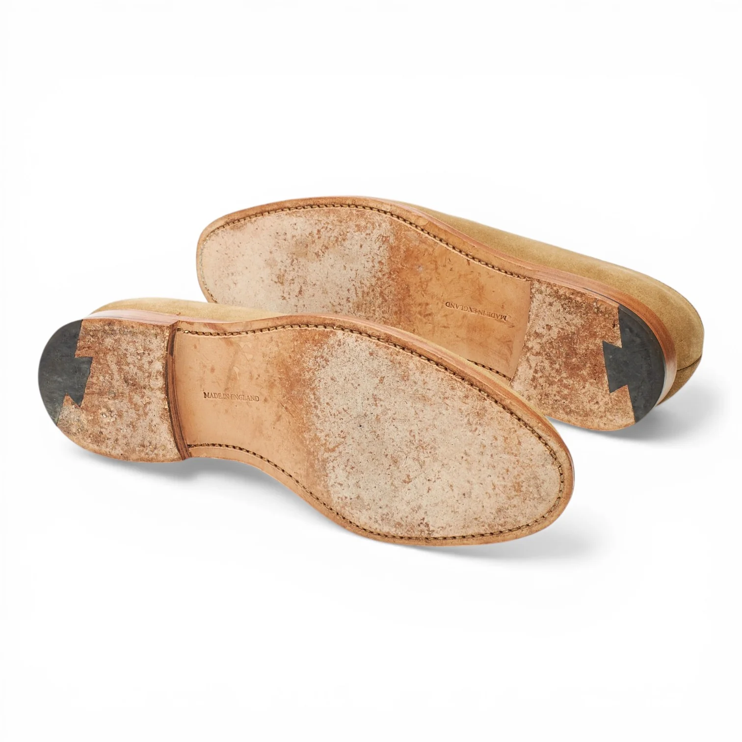 Tan Brown Suede Loafers UK 8 - Image 5