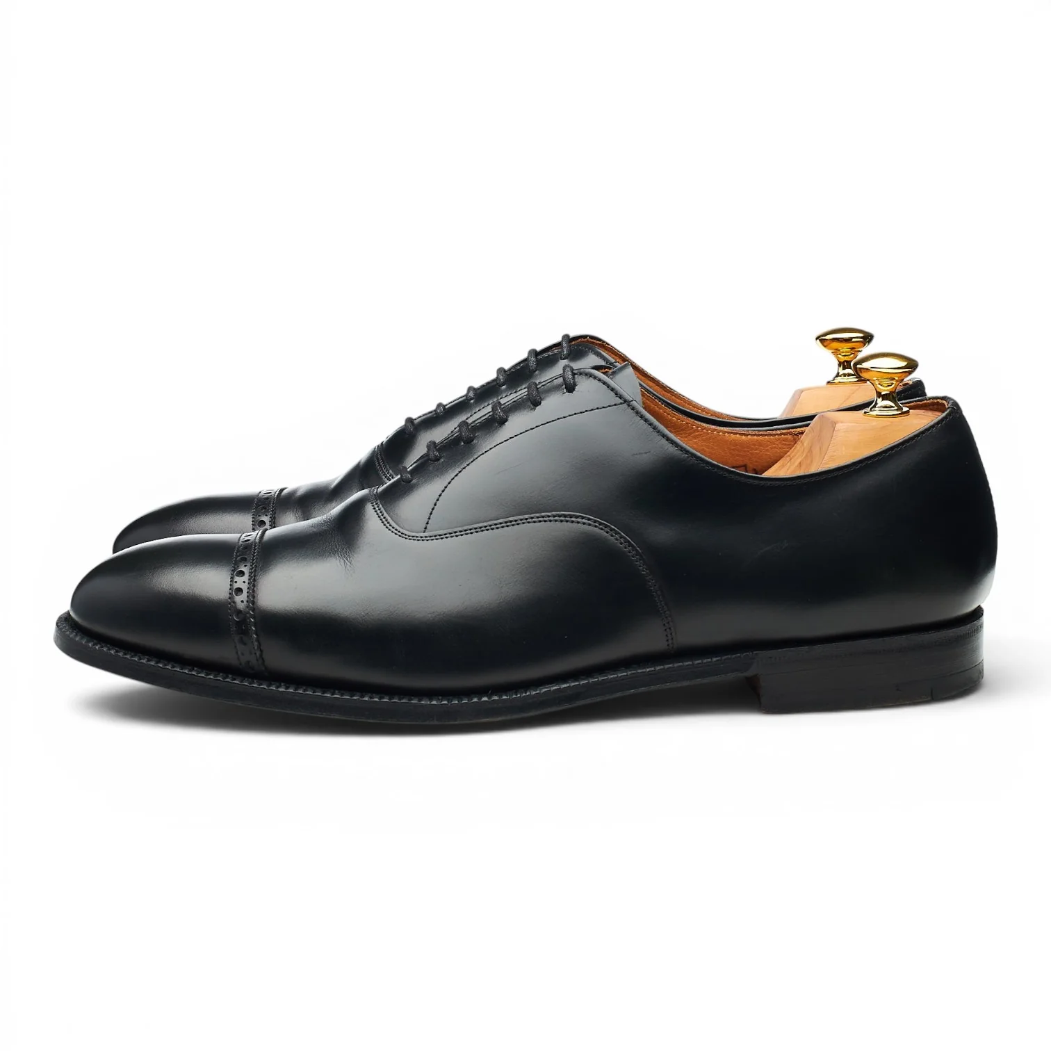 'Belmont' Black Leather Oxford UK 12 F - Image 3
