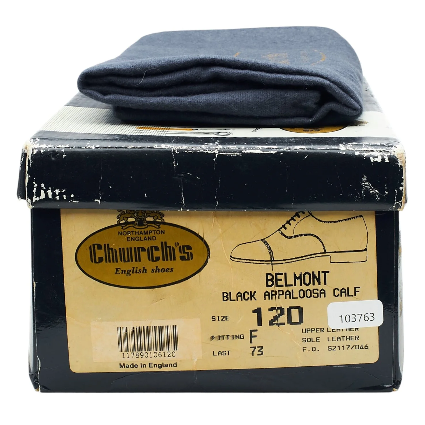 'Belmont' Black Leather Oxford UK 12 F - Image 8