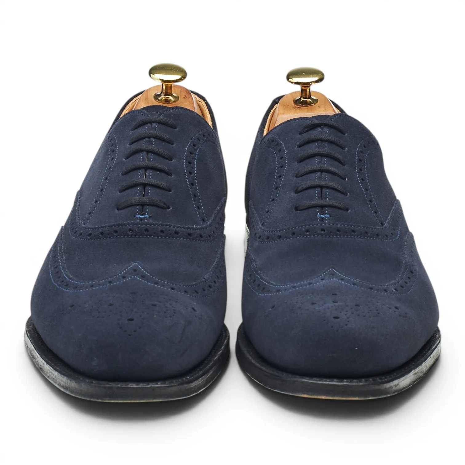 'Berlin' Navy Blue Suede Oxford Brogues UK 8 G - Image 2
