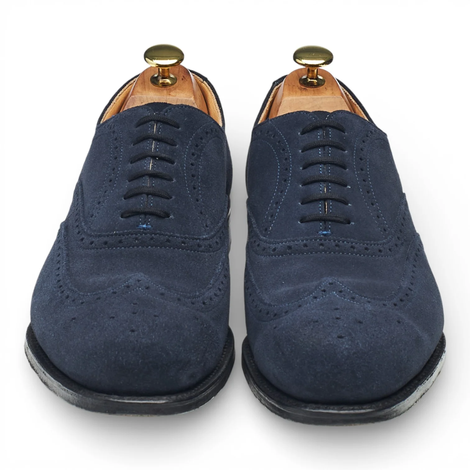 'Berlin' Navy Blue Suede Oxford Brogues UK 8 G - Image 2
