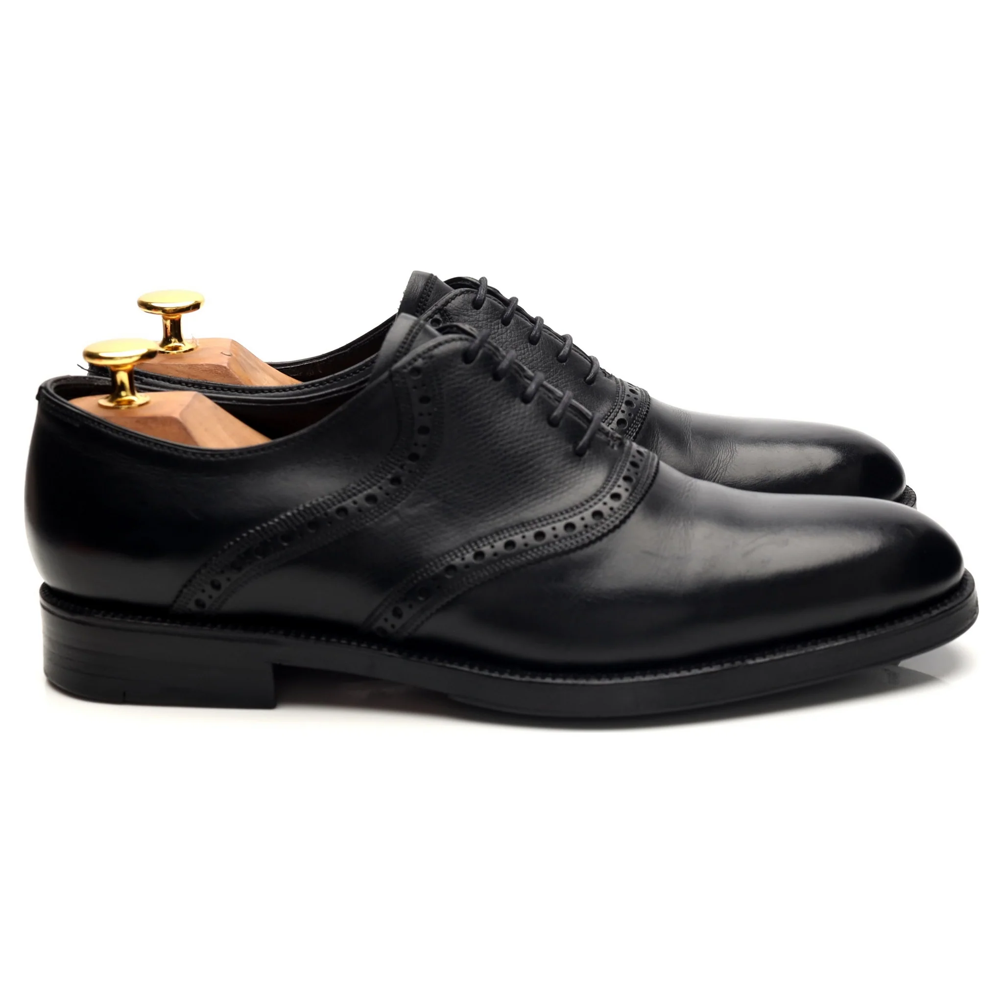 Bespoke Black Leather Saddle Oxford UK 6 / UK 6.5 E