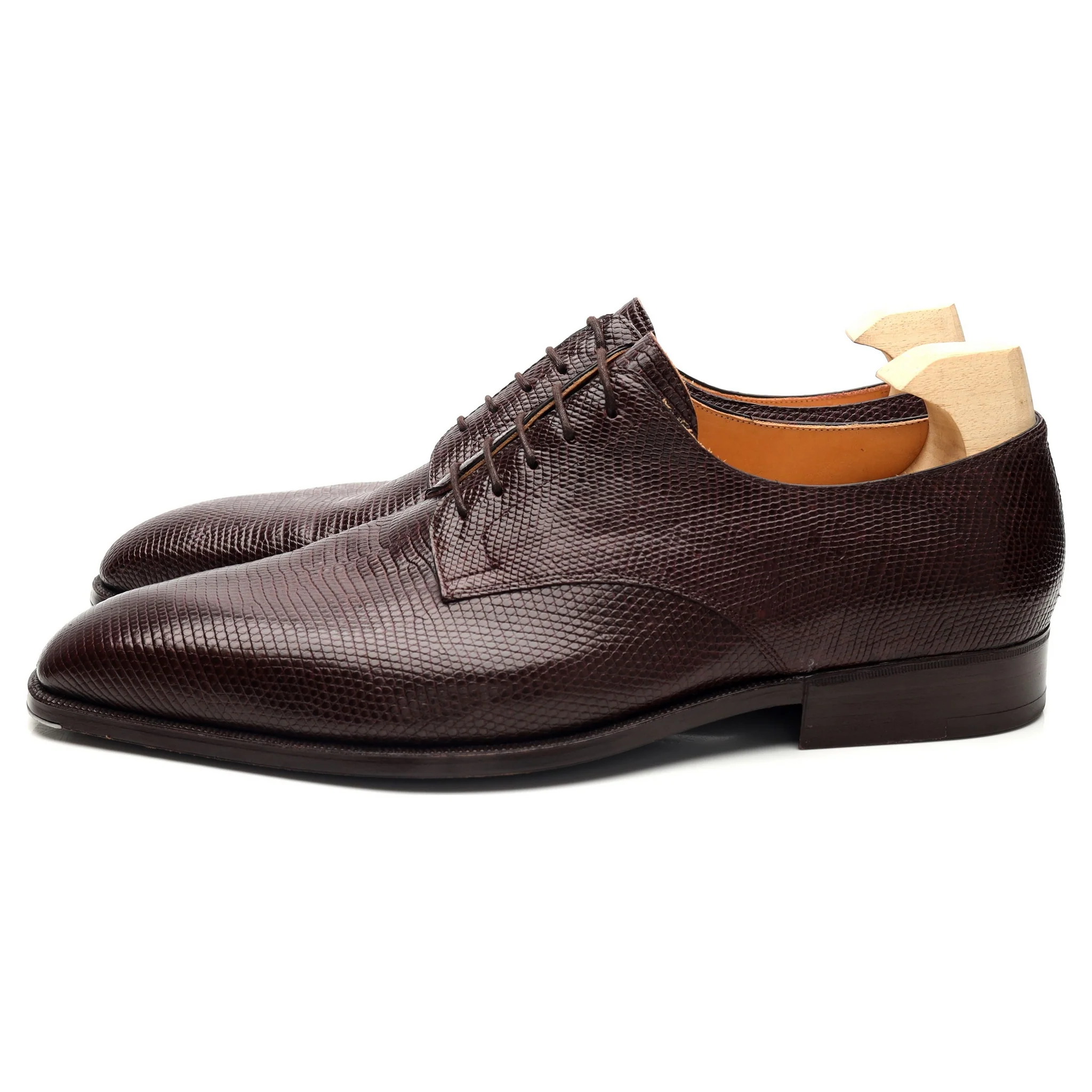 Bespoke Dark Brown Lizard Leather Derby UK 11 G - Image 3