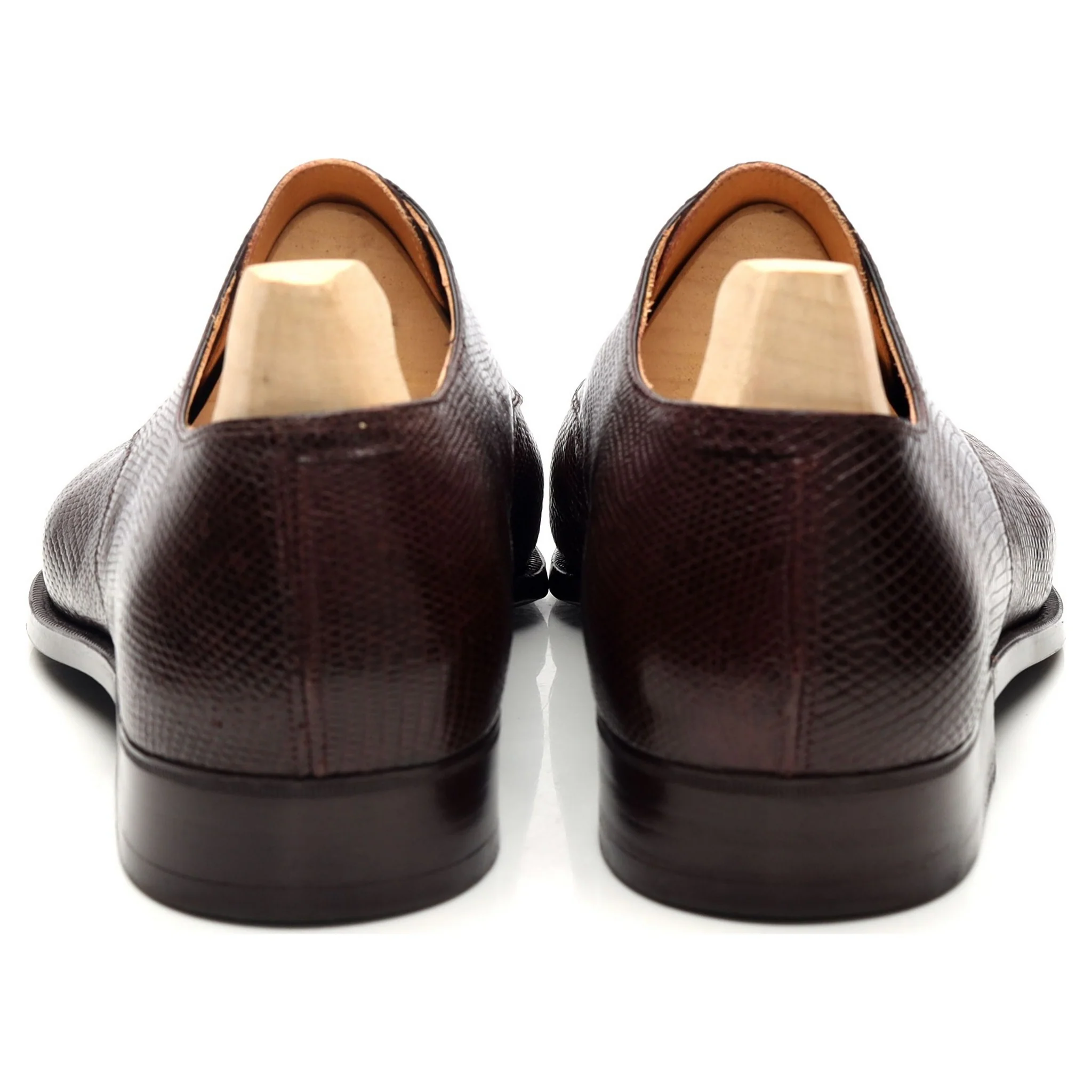 Bespoke Dark Brown Lizard Leather Derby UK 11 G - Image 4