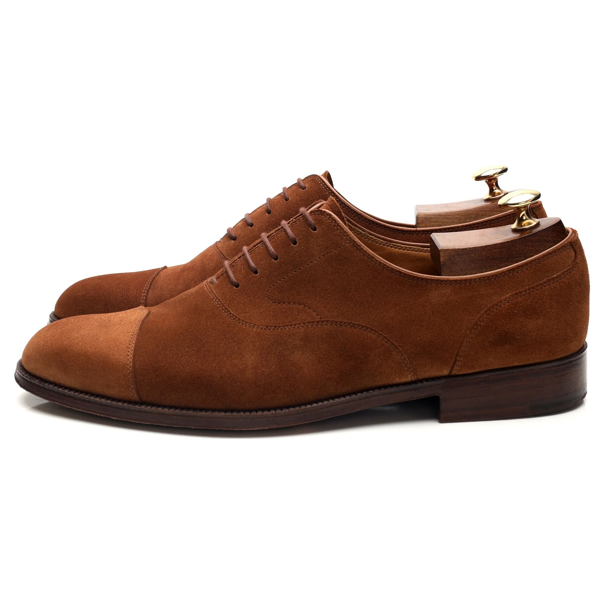 Bespoke Snuff Brown Suede V-Cap Oxford UK 11 G - Image 3