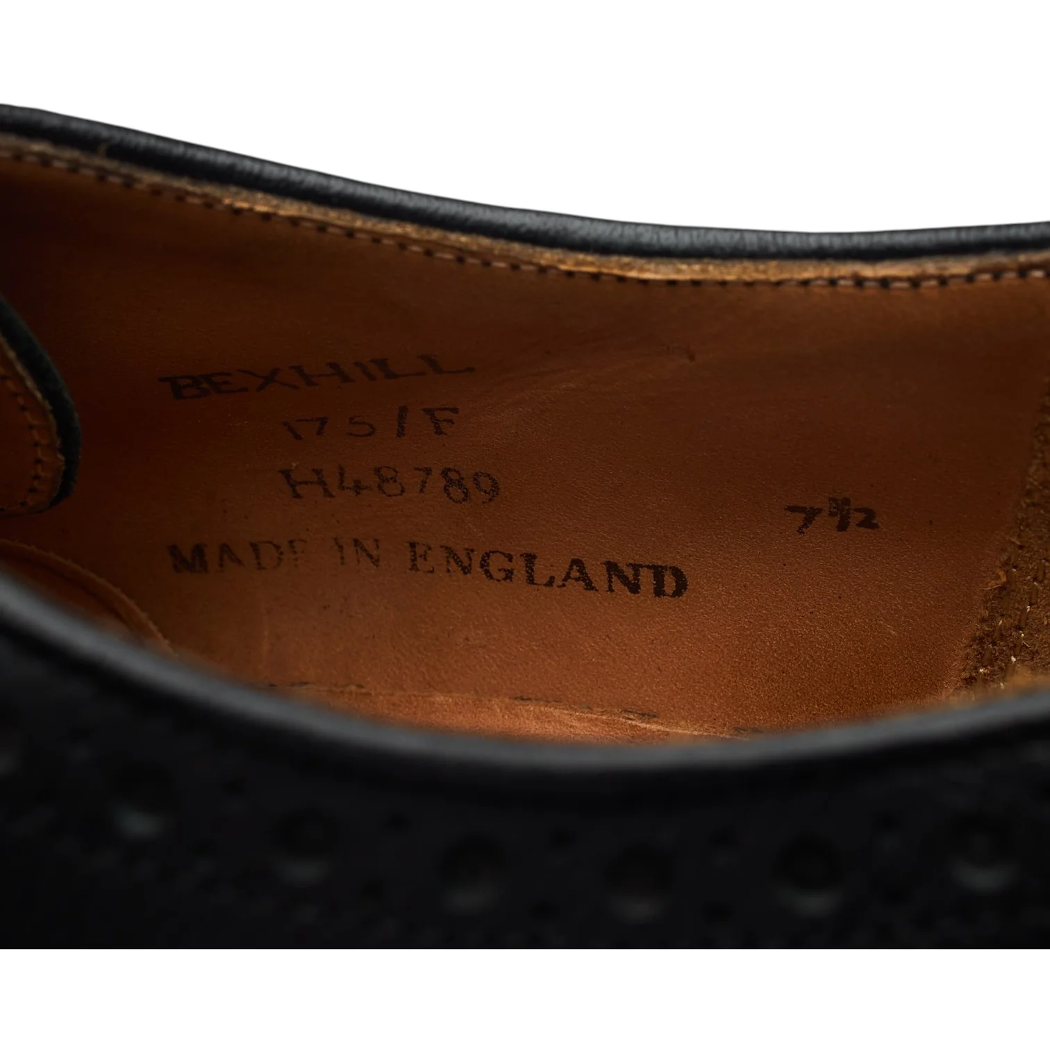 'Bexhill' Black Leather Derby Brogues UK 7.5 F - Image 7