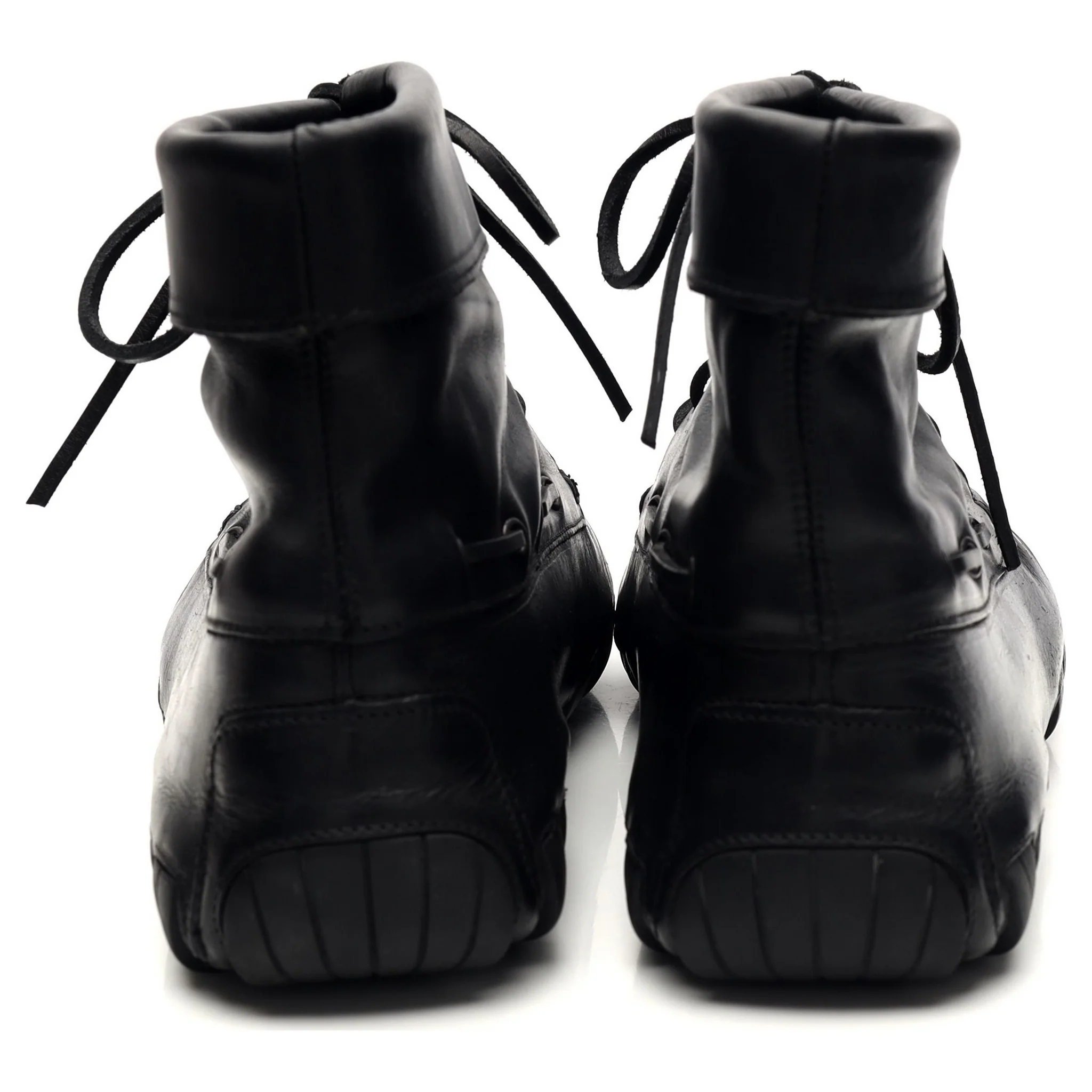 Black Leather Driving Boots UK 12 E - Image 4