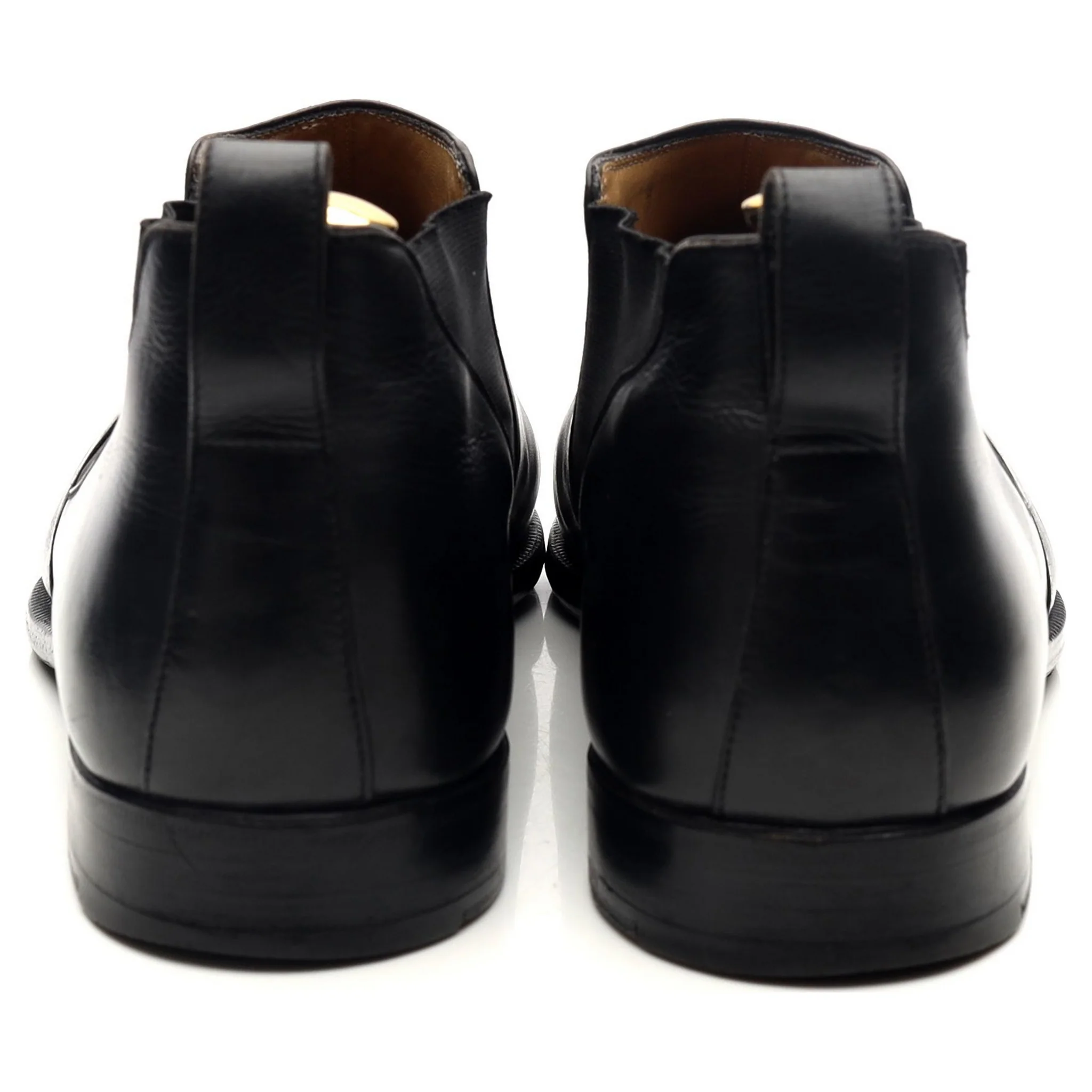 Black Leather Low Chelsea Boots UK 9.5 - Image 4