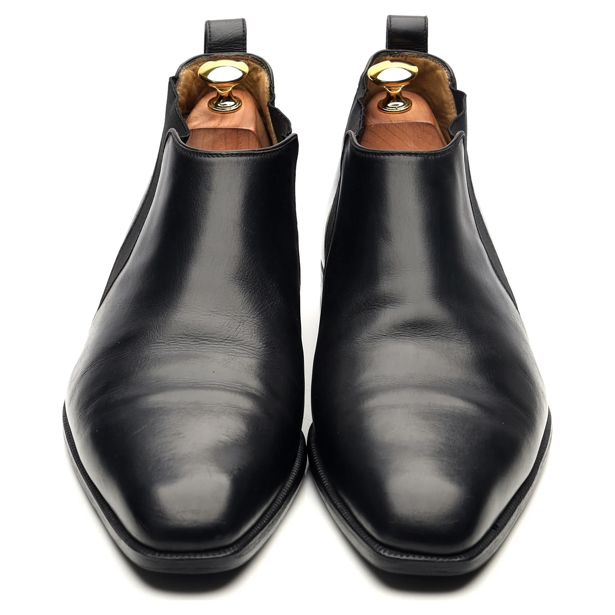 Black Leather Low Chelsea Boots UK 9.5 - Image 9