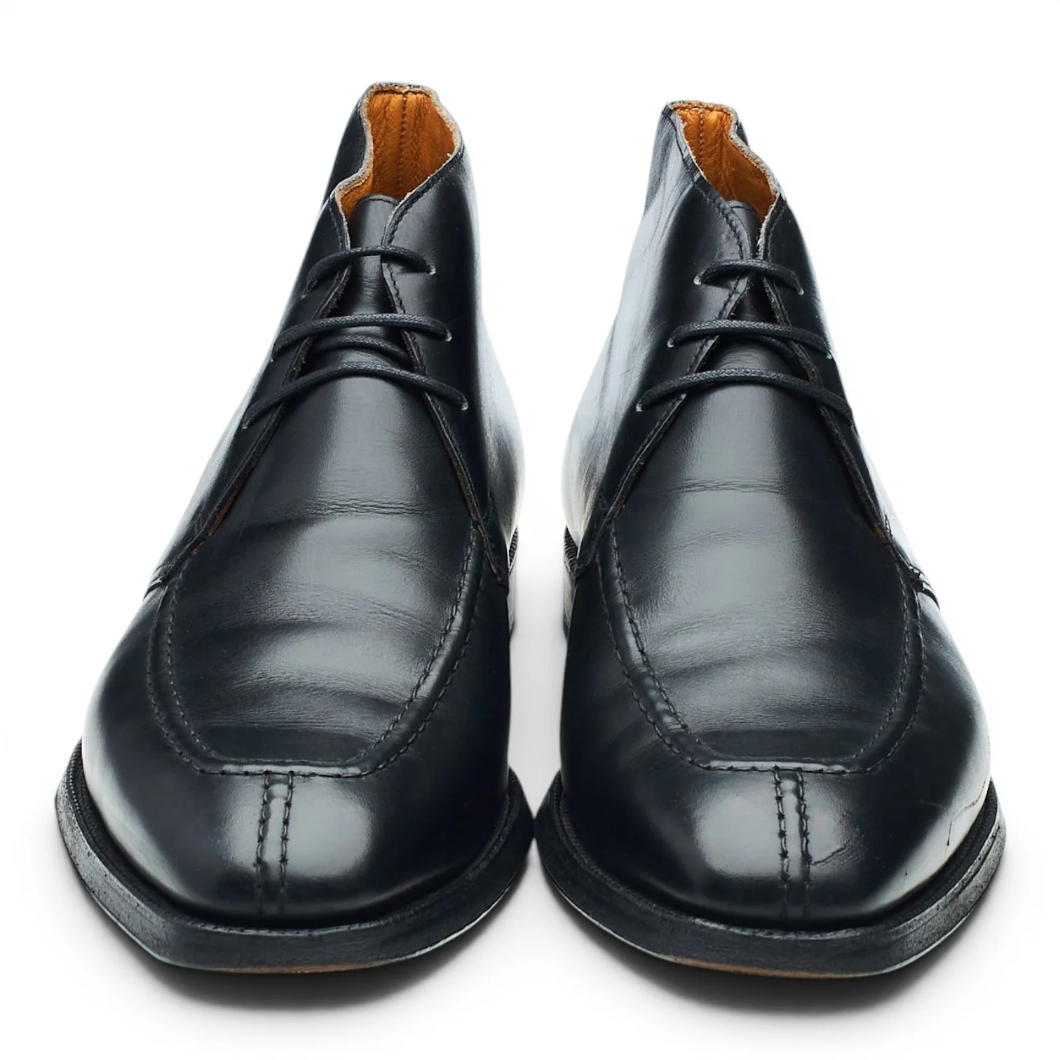 Black Leather Split Toe Chukka Boots UK 7.5 E - Image 2