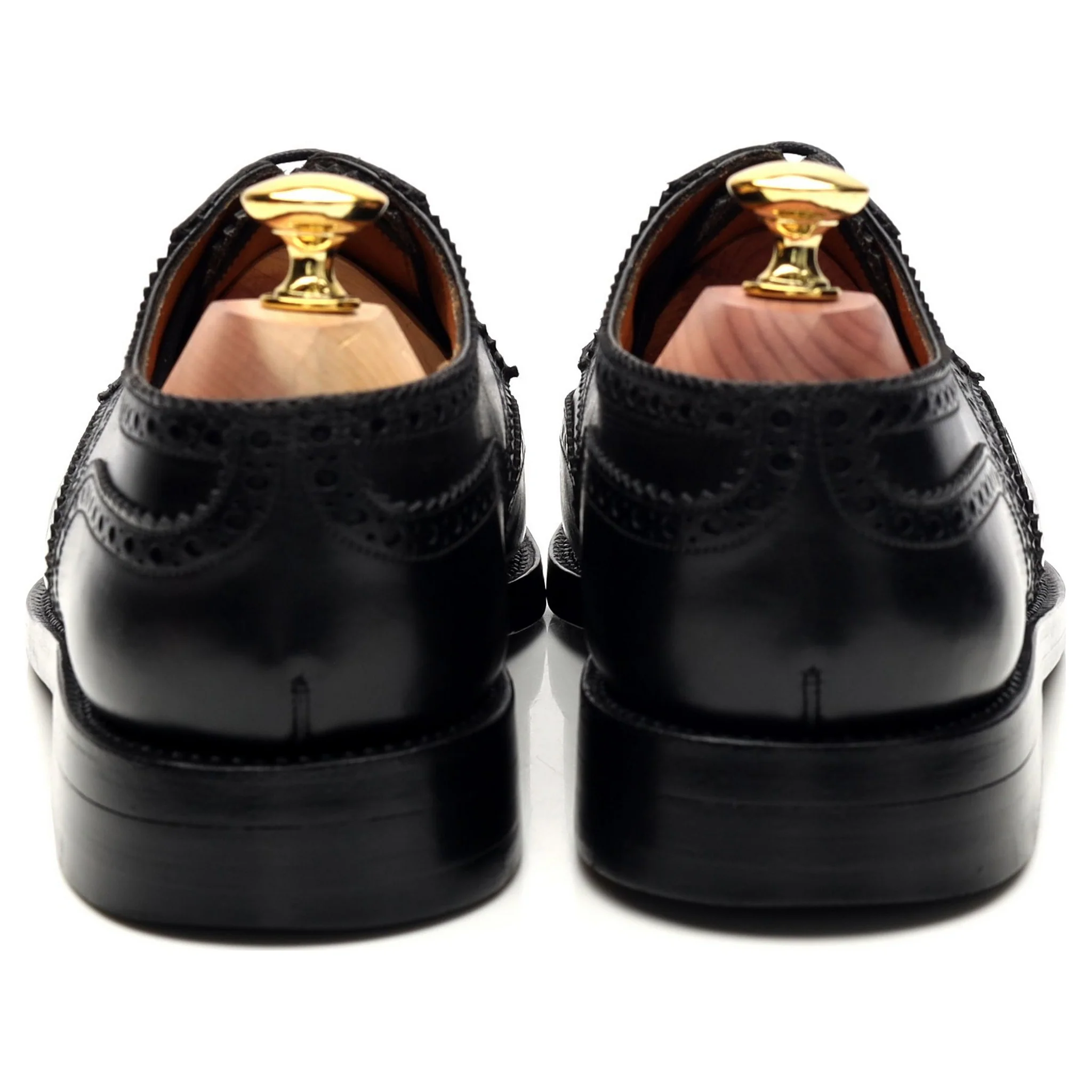 Black Leather Derby Brogue 7 E UK 7.5 - Image 4