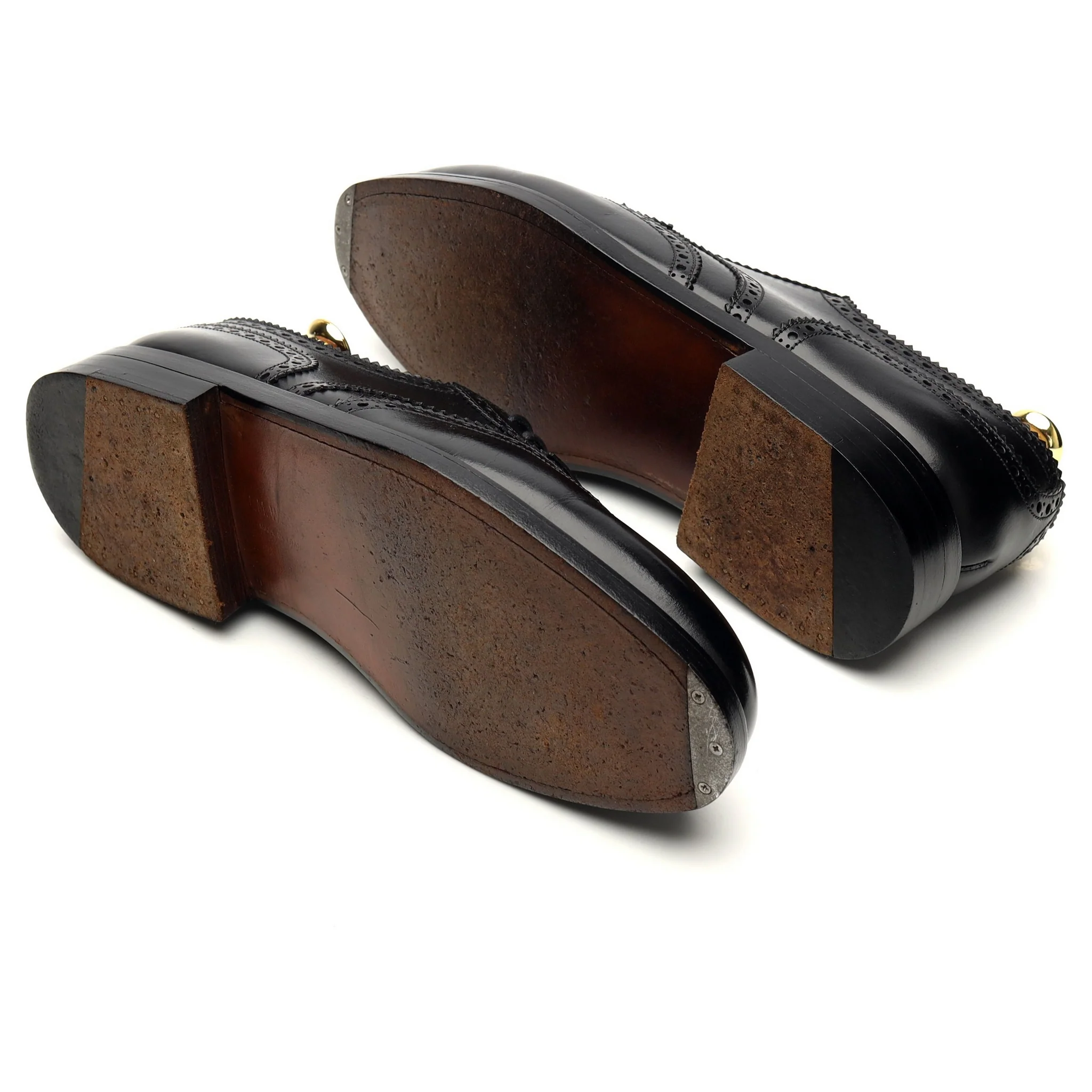 Black Leather Derby Brogue 7 E UK 7.5 - Image 5