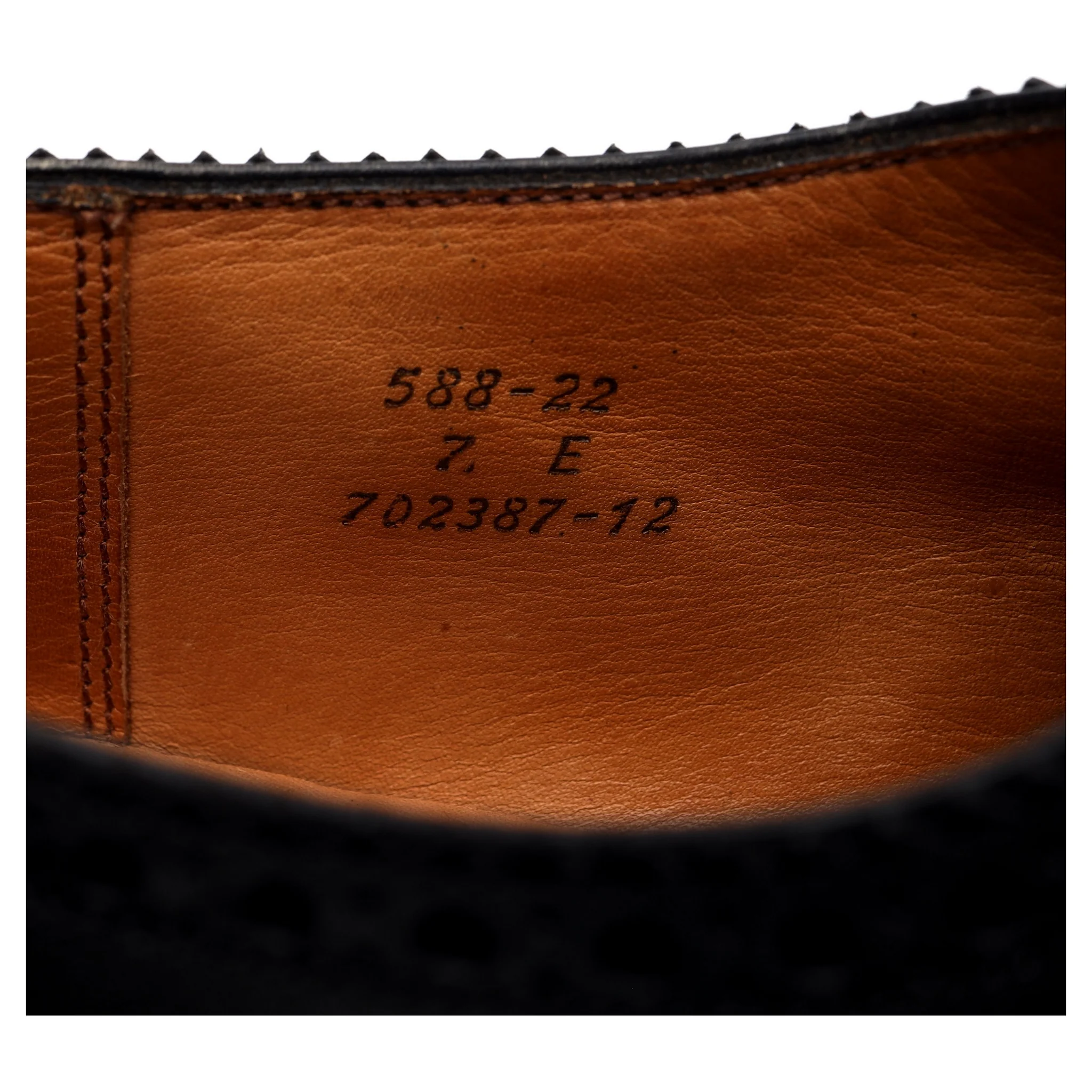 Black Leather Derby Brogue 7 E UK 7.5 - Image 7
