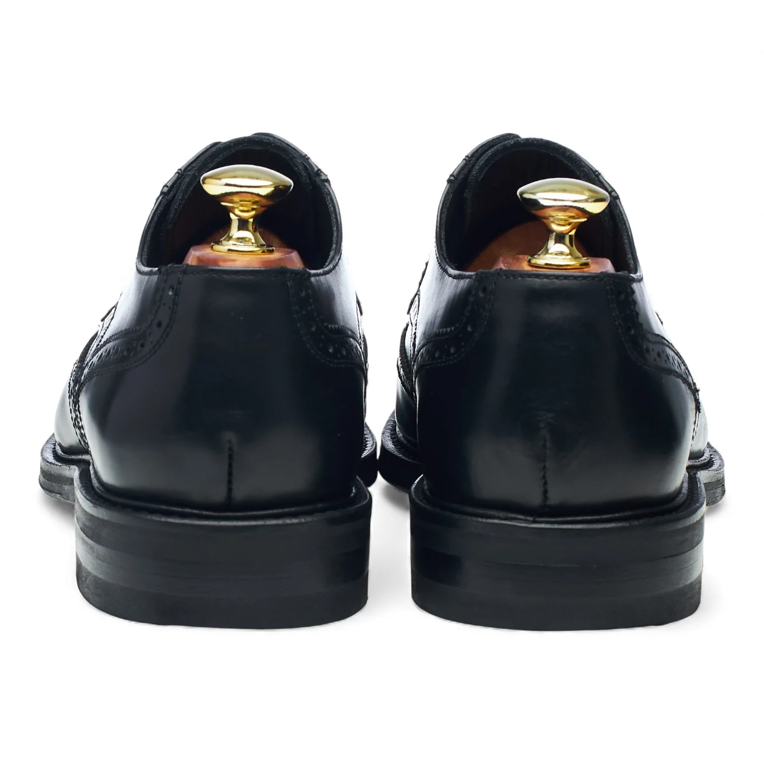 Black Leather Derby Brogues UK 7 F - Image 4