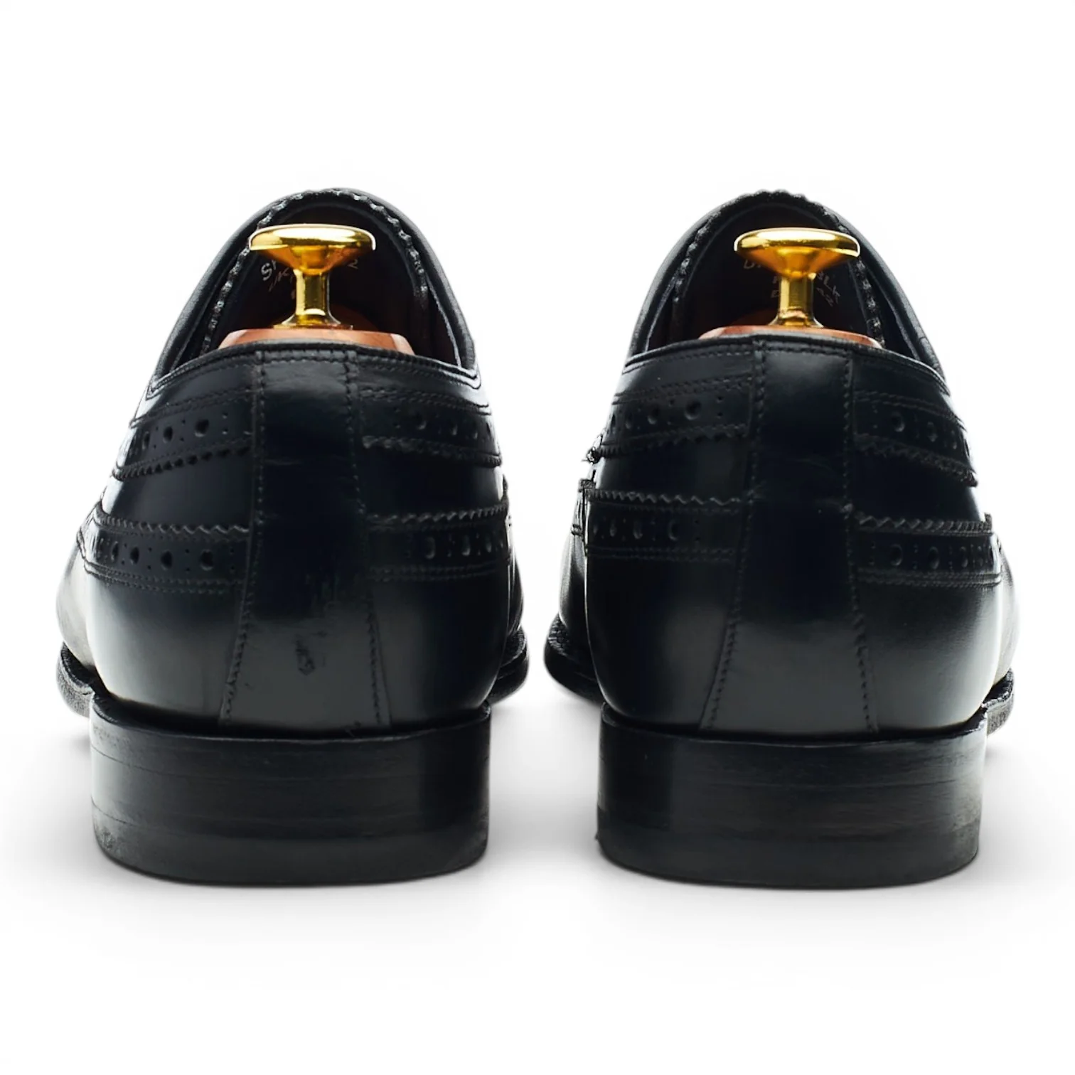 Black Leather Derby Brogues UK 8 F - Image 4