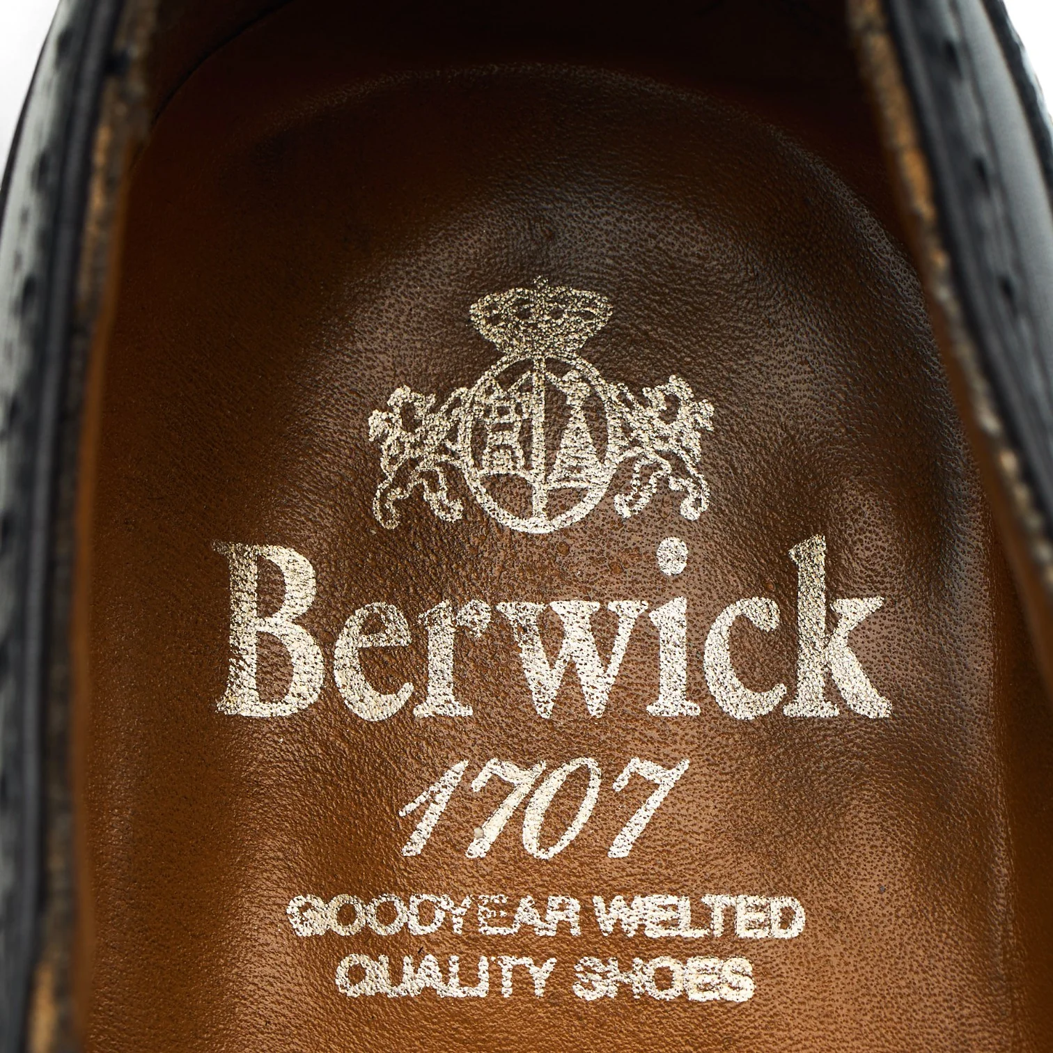 Black Leather Derby Brogues UK 9.5 - Image 6