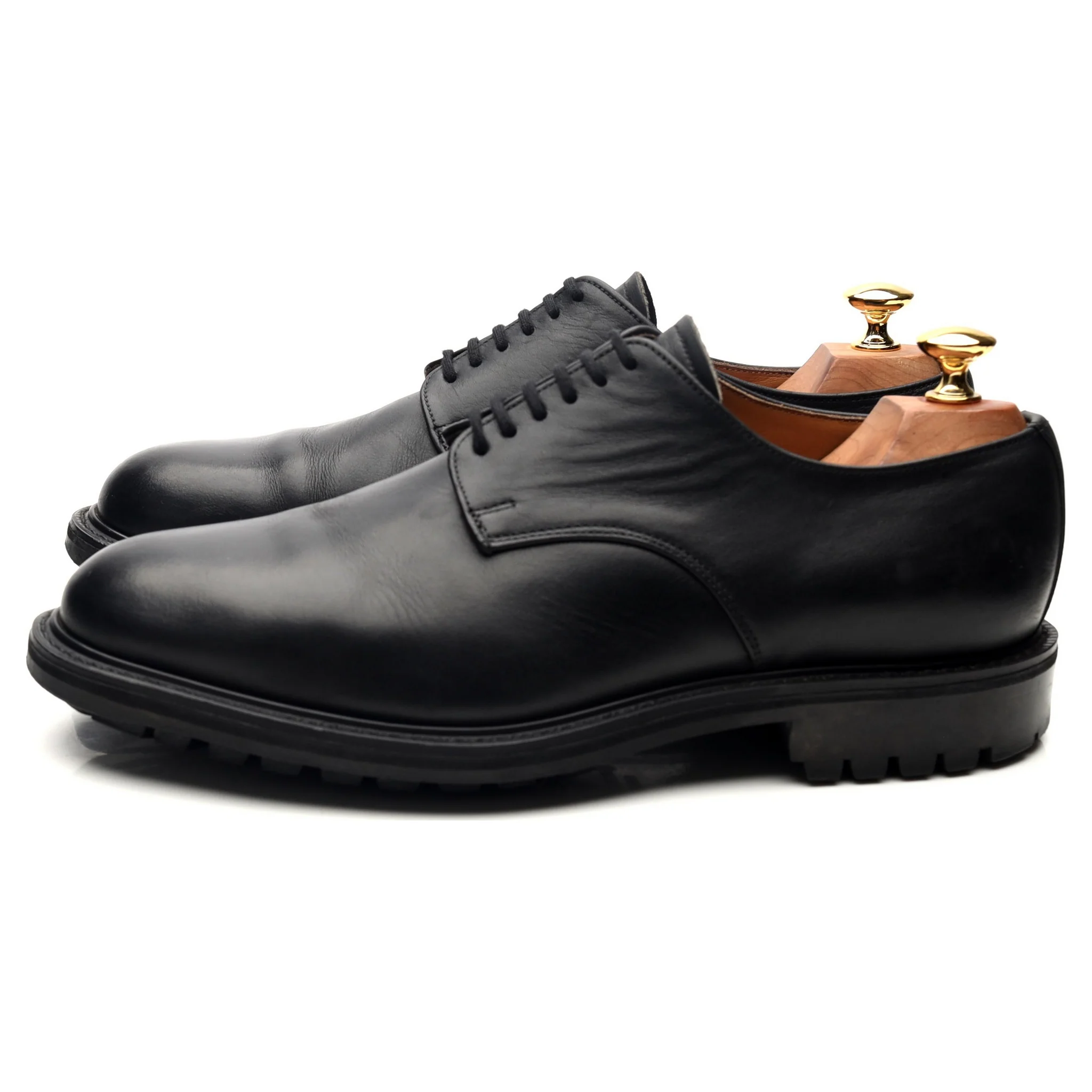 'Maine' Black Leather Derby UK 9 FX - Image 2