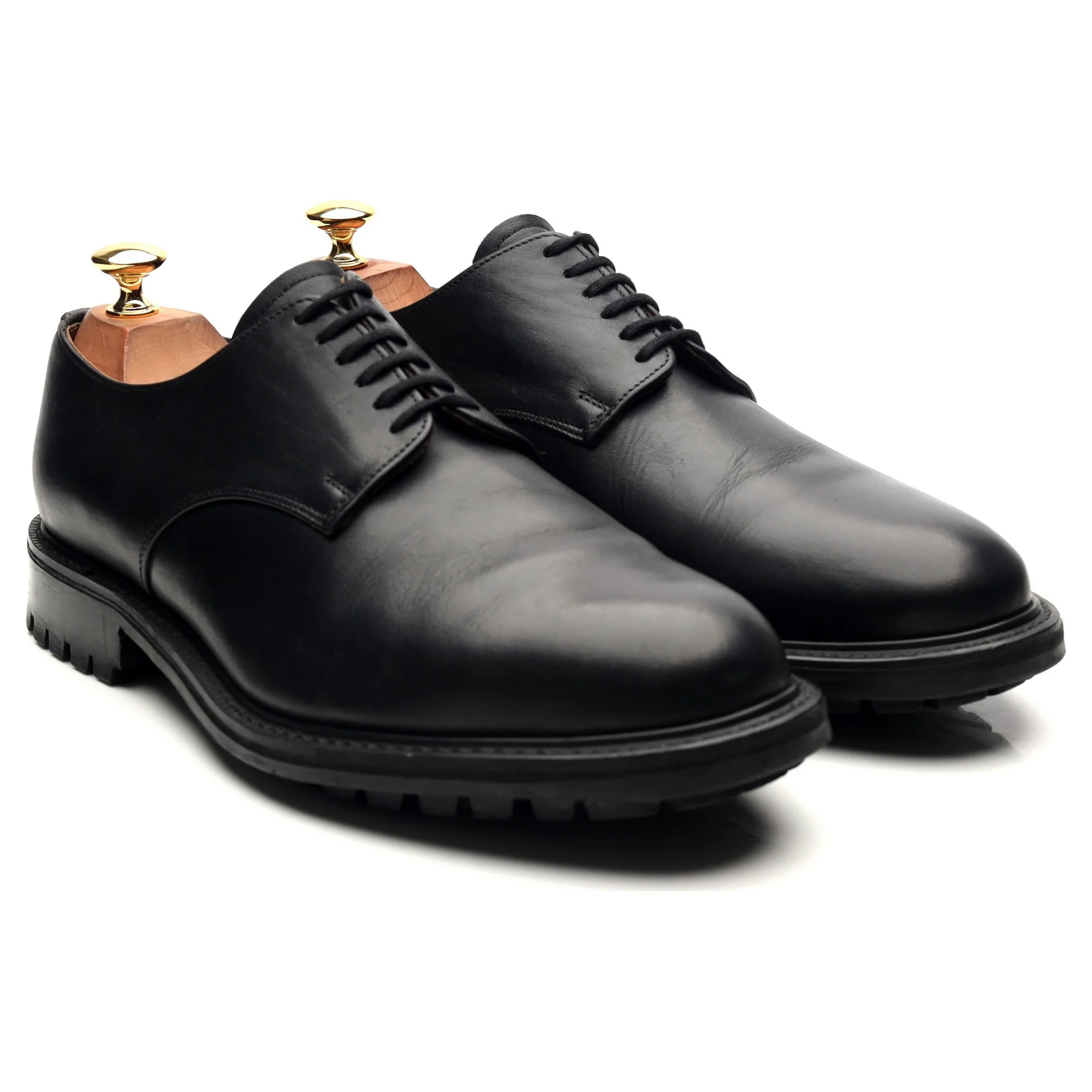 'Maine' Black Leather Derby UK 9 FX - Image 7