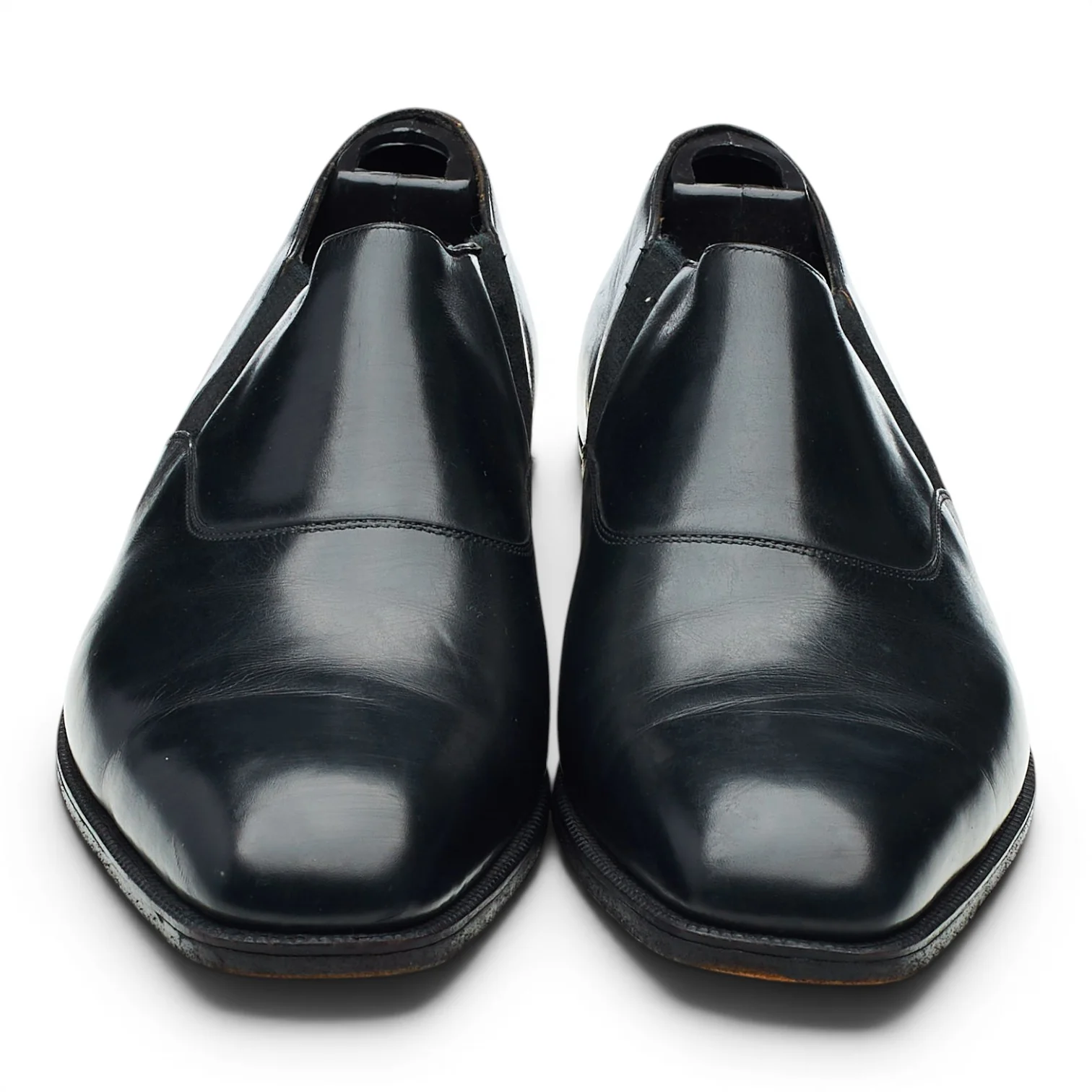 Black Leather Lazyman Slip On Loafers UK 6.5 E - Image 2