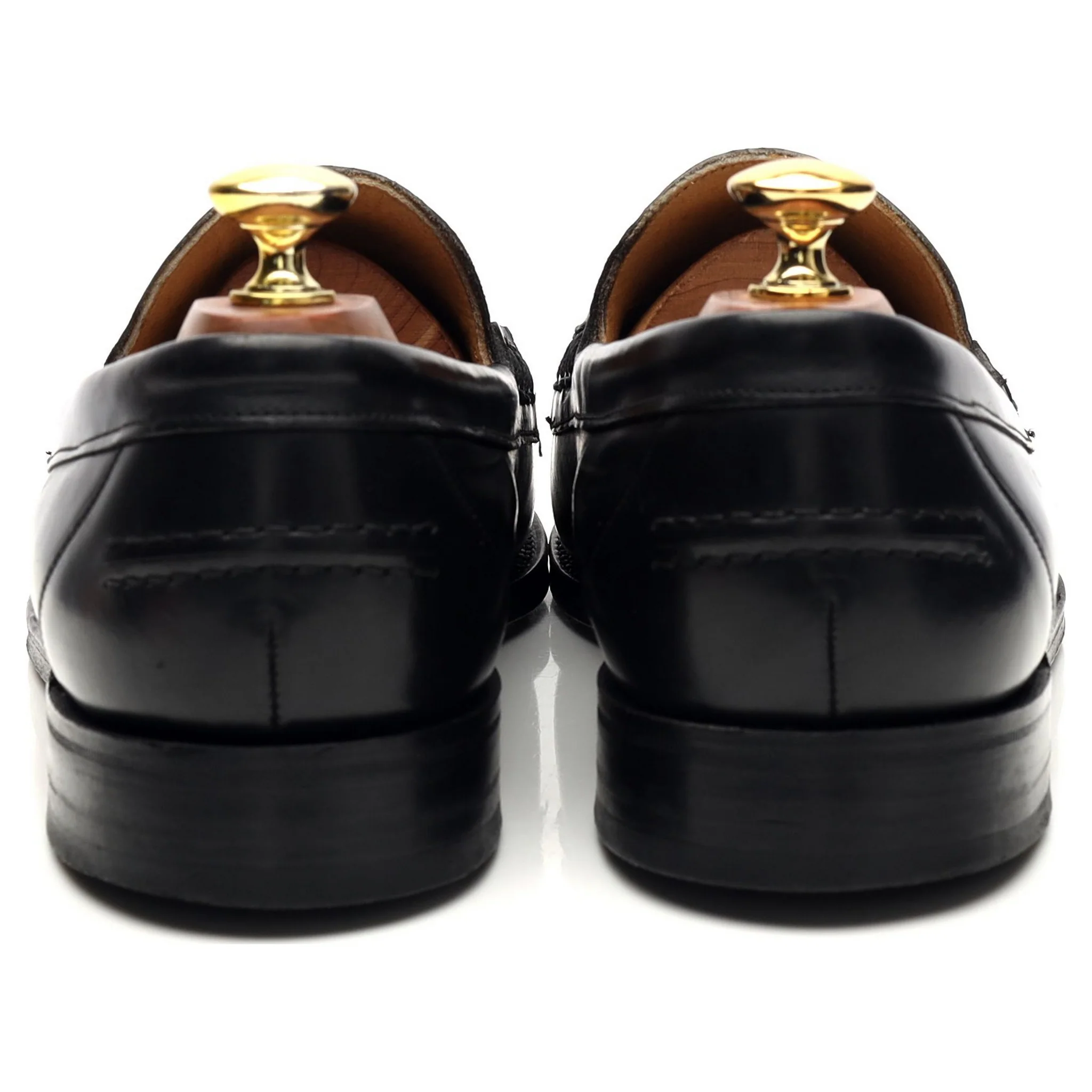 '759B' Black Leather Loafers UK 8 F - Image 4