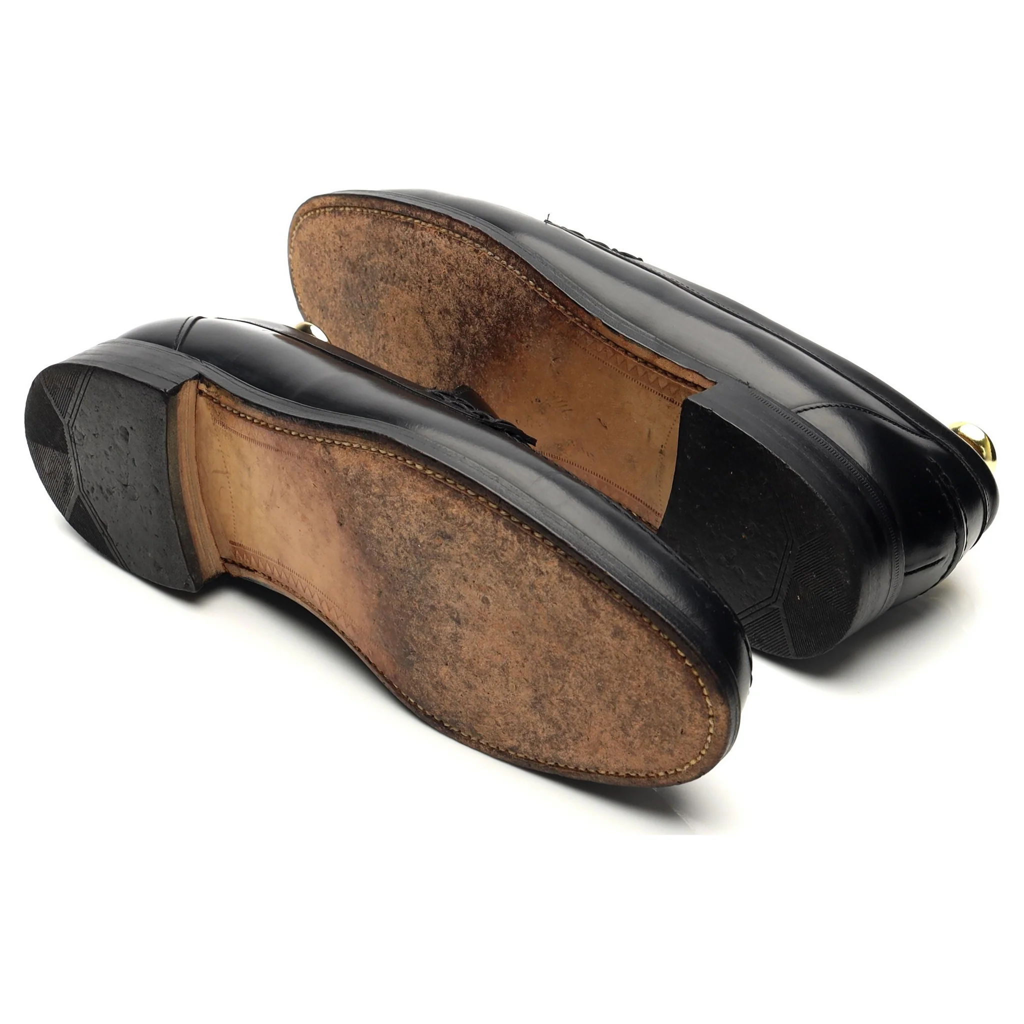 '759B' Black Leather Loafers UK 8 F - Image 5