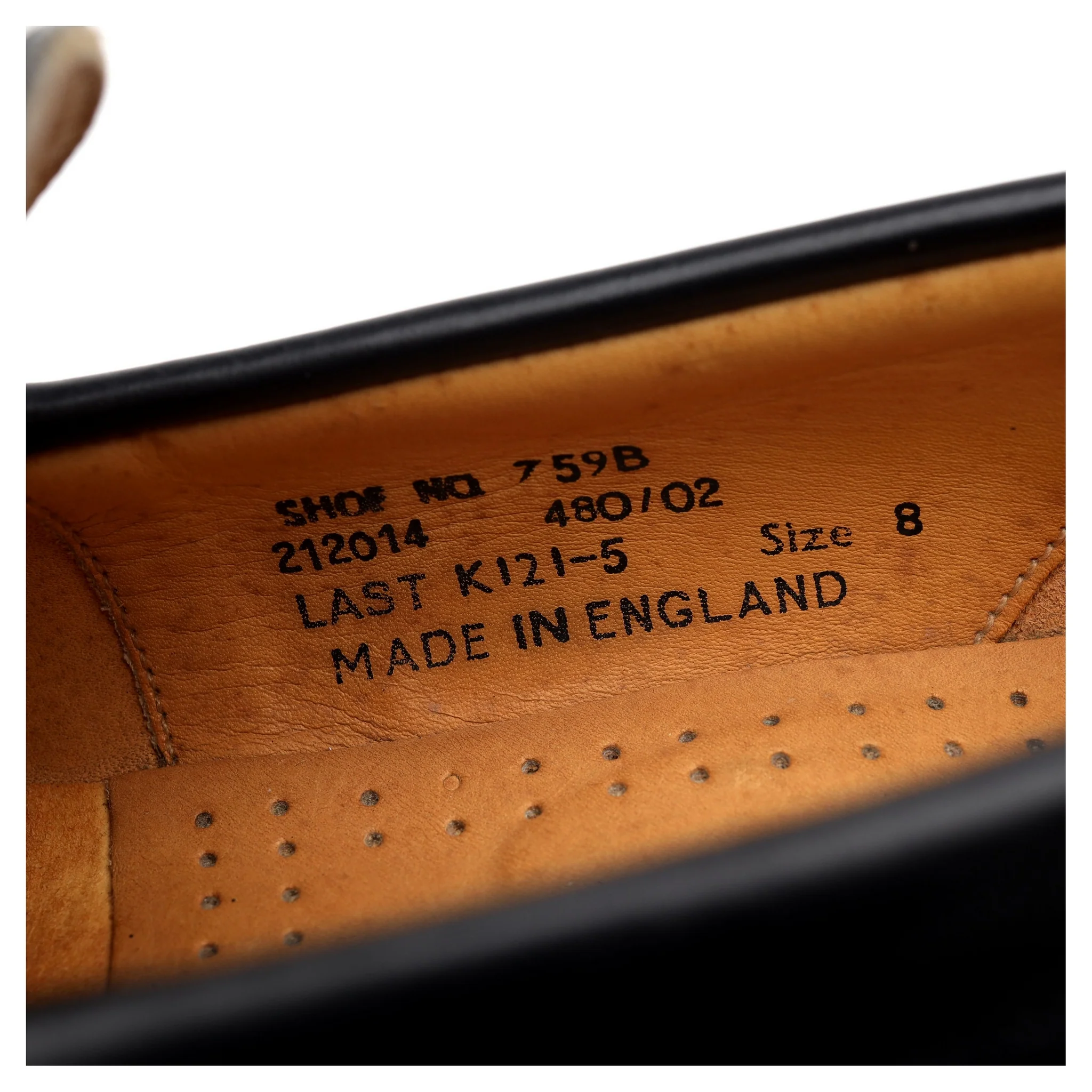 '759B' Black Leather Loafers UK 8 F - Image 7