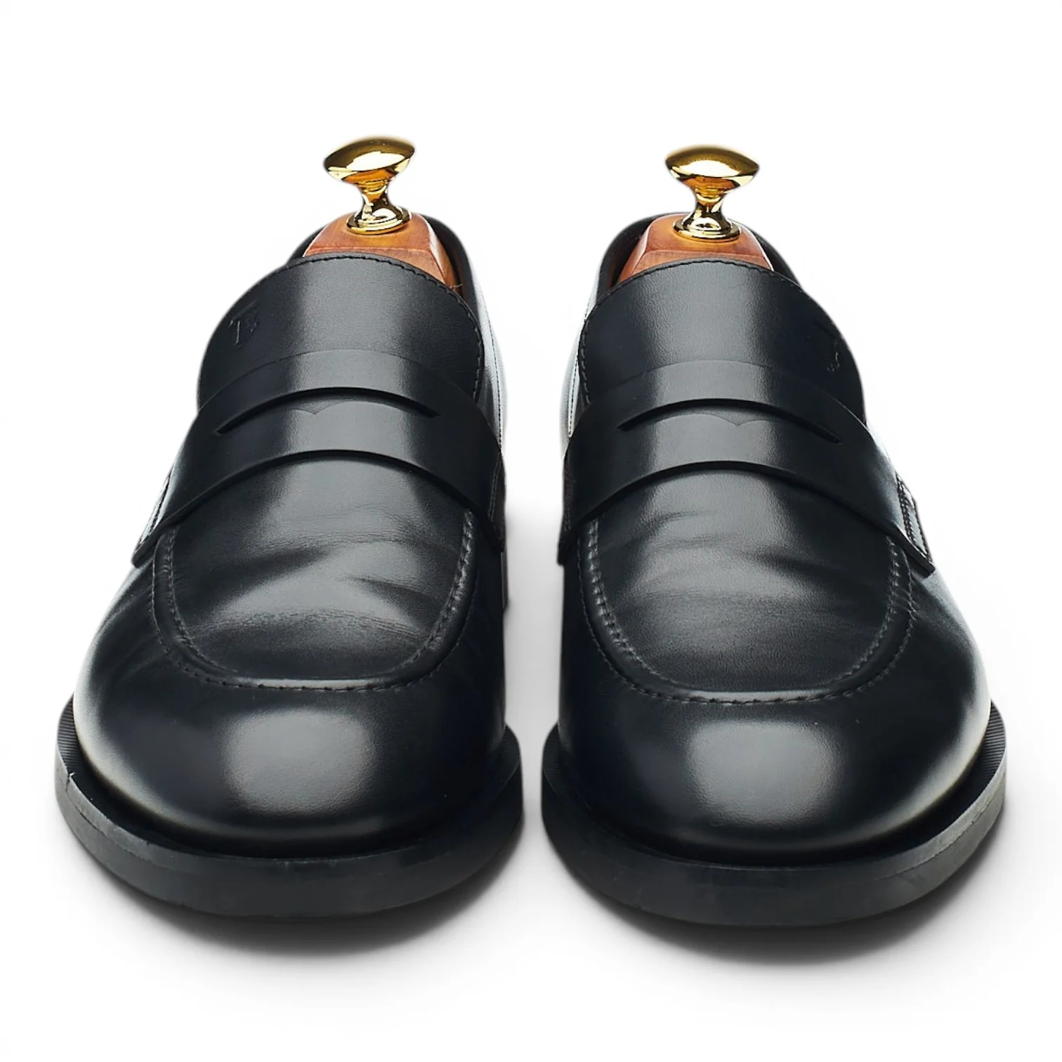 Black Leather Loafers UK 6.5 - Image 2