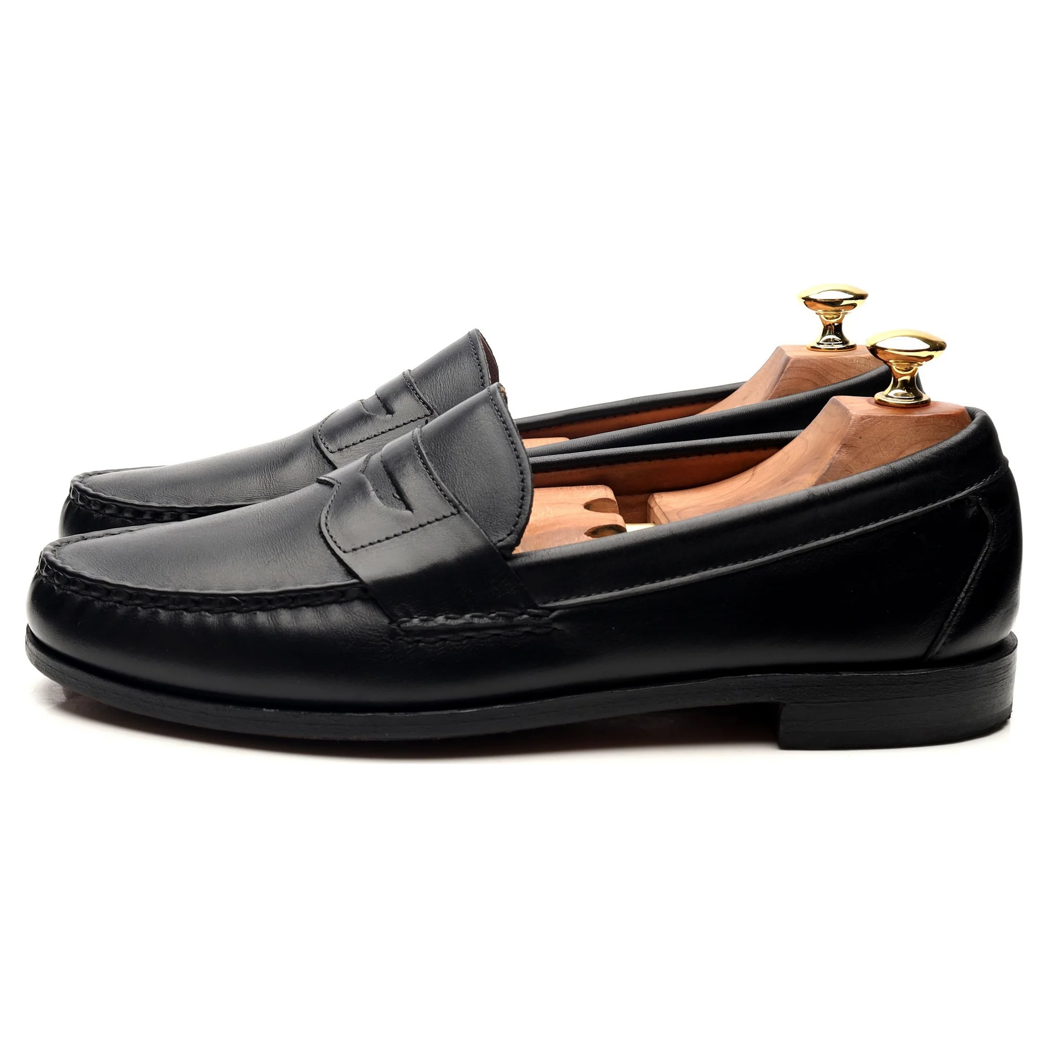 Black Leather Loafers UK 10 US 10.5 - Image 2