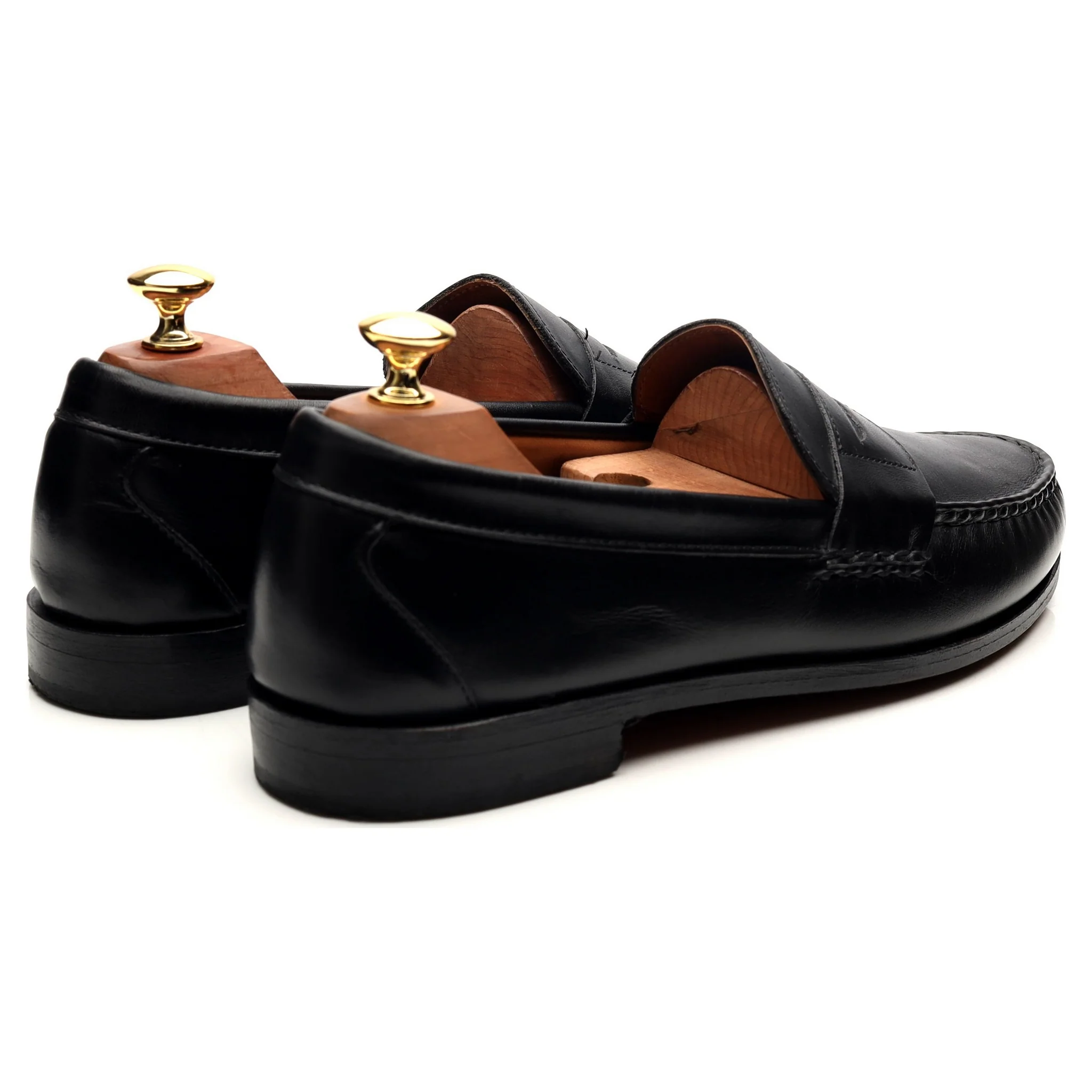 Black Leather Loafers UK 10 US 10.5 - Image 5