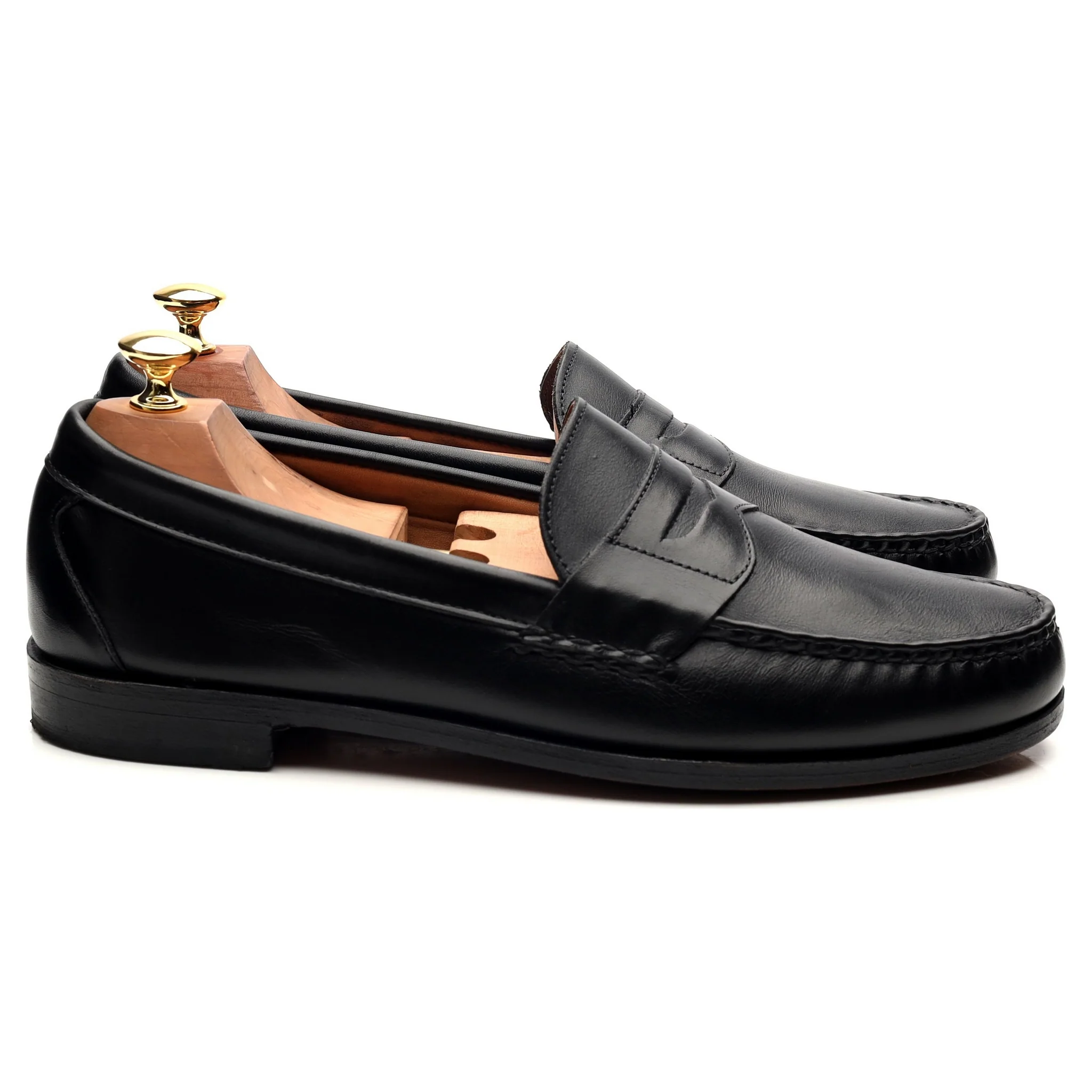 Black Leather Loafers UK 10 US 10.5 - Image 6
