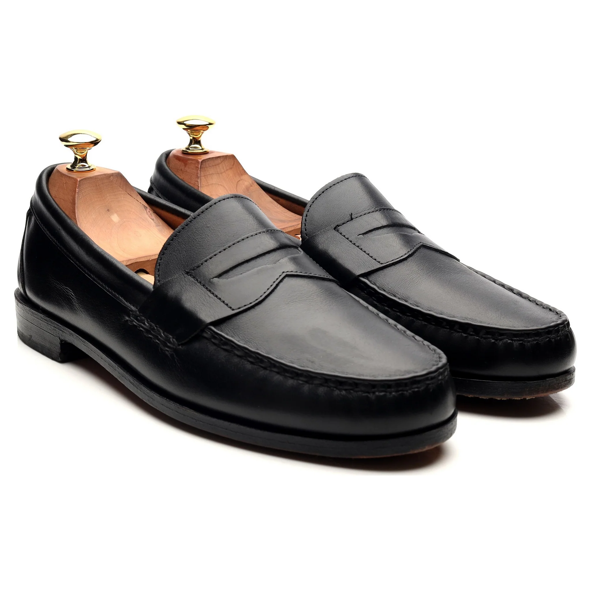 Black Leather Loafers UK 10 US 10.5 - Image 7
