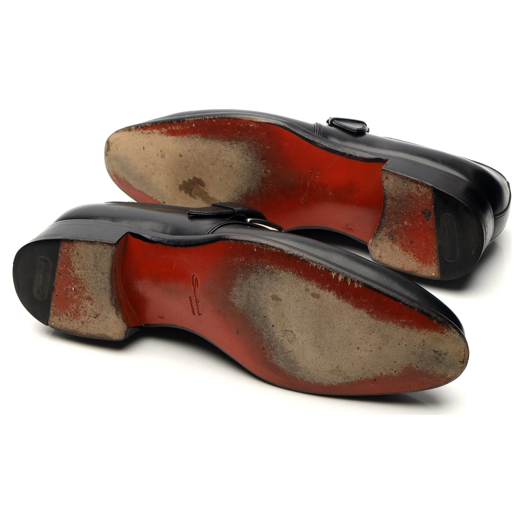 Black Leather Monk Strap UK 7 F - Image 5